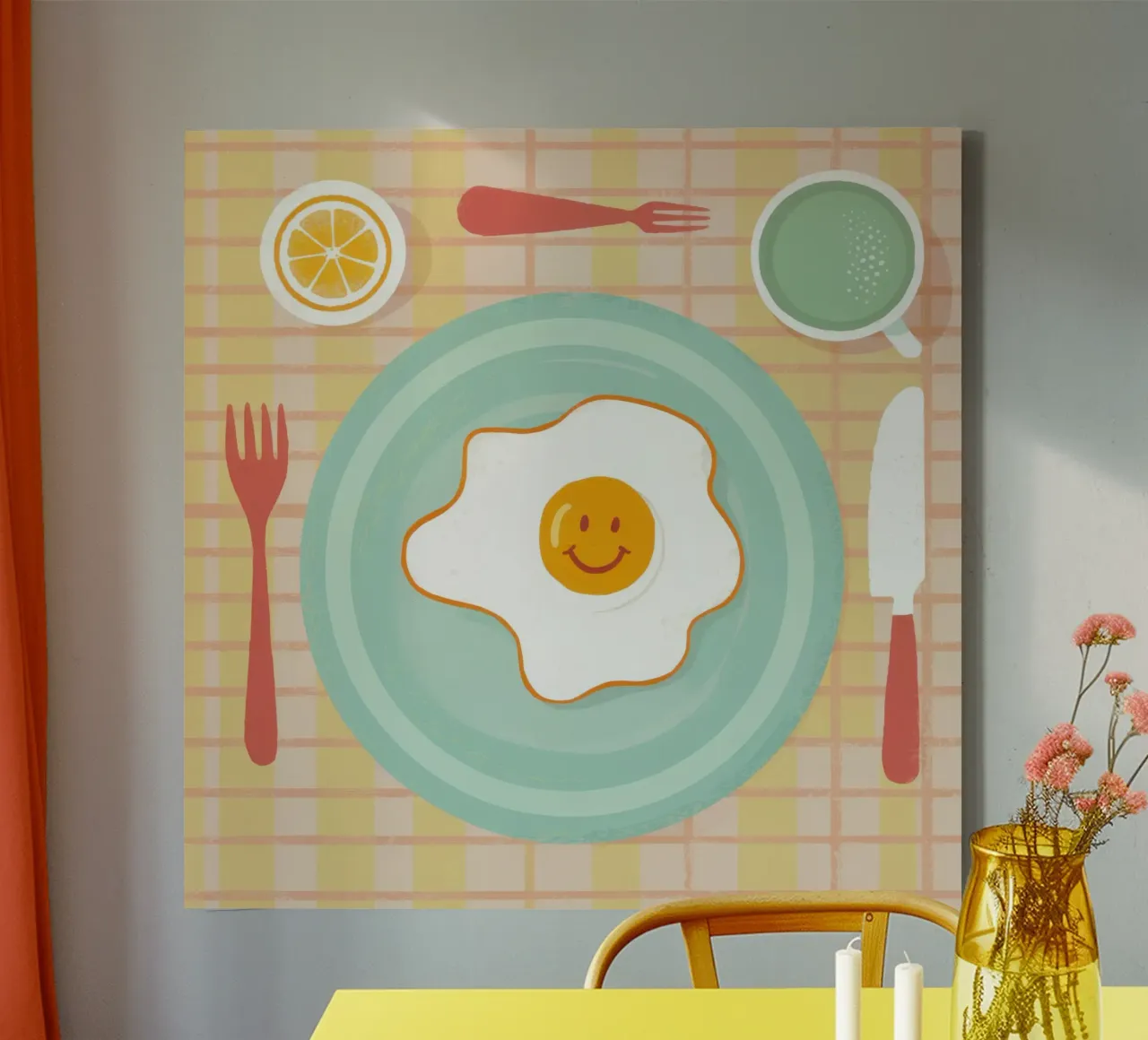Het eenzame ei canvas met Baklijst van Luna Aura