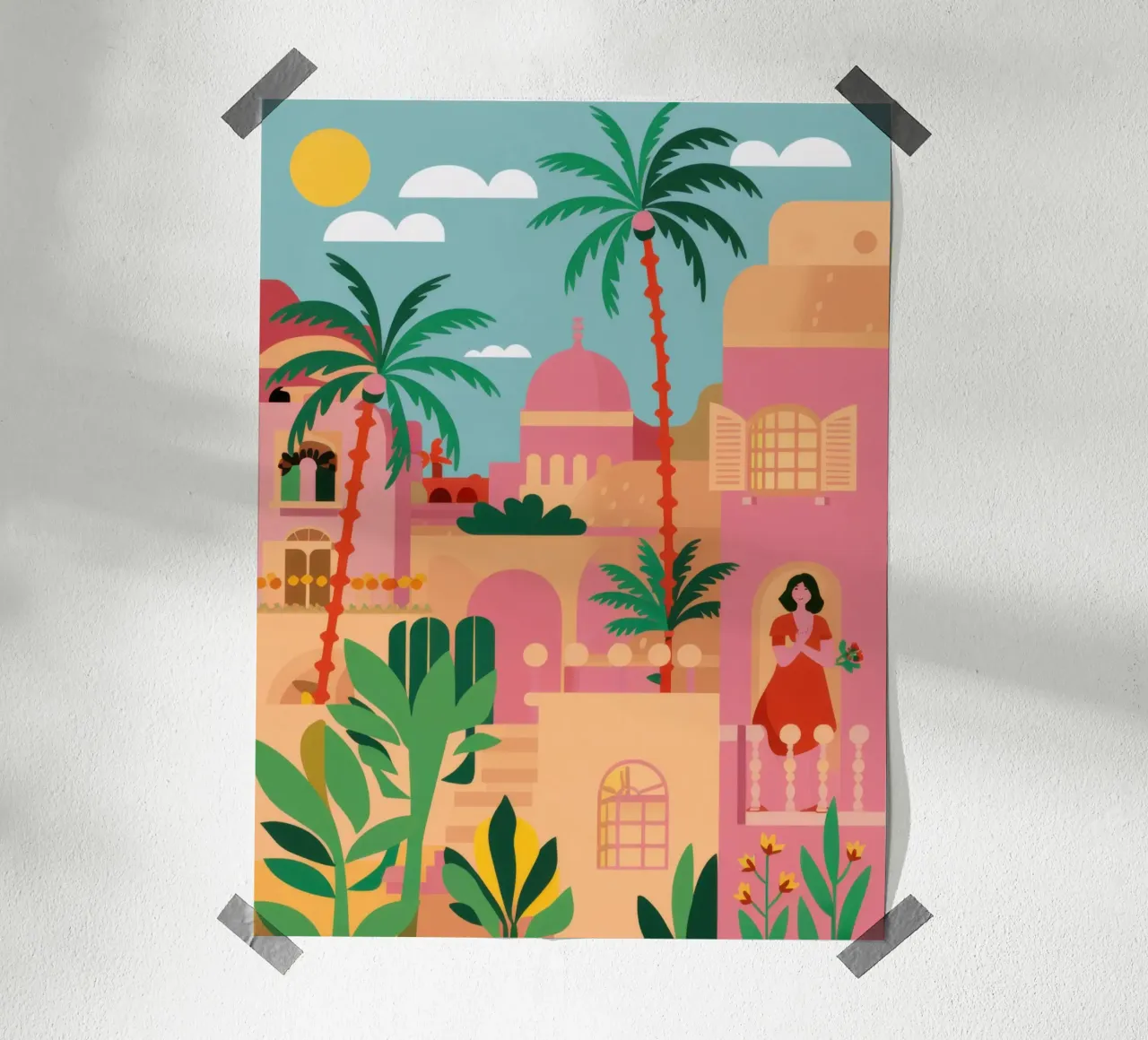 Vista Città Rosa poster da Selene Shade