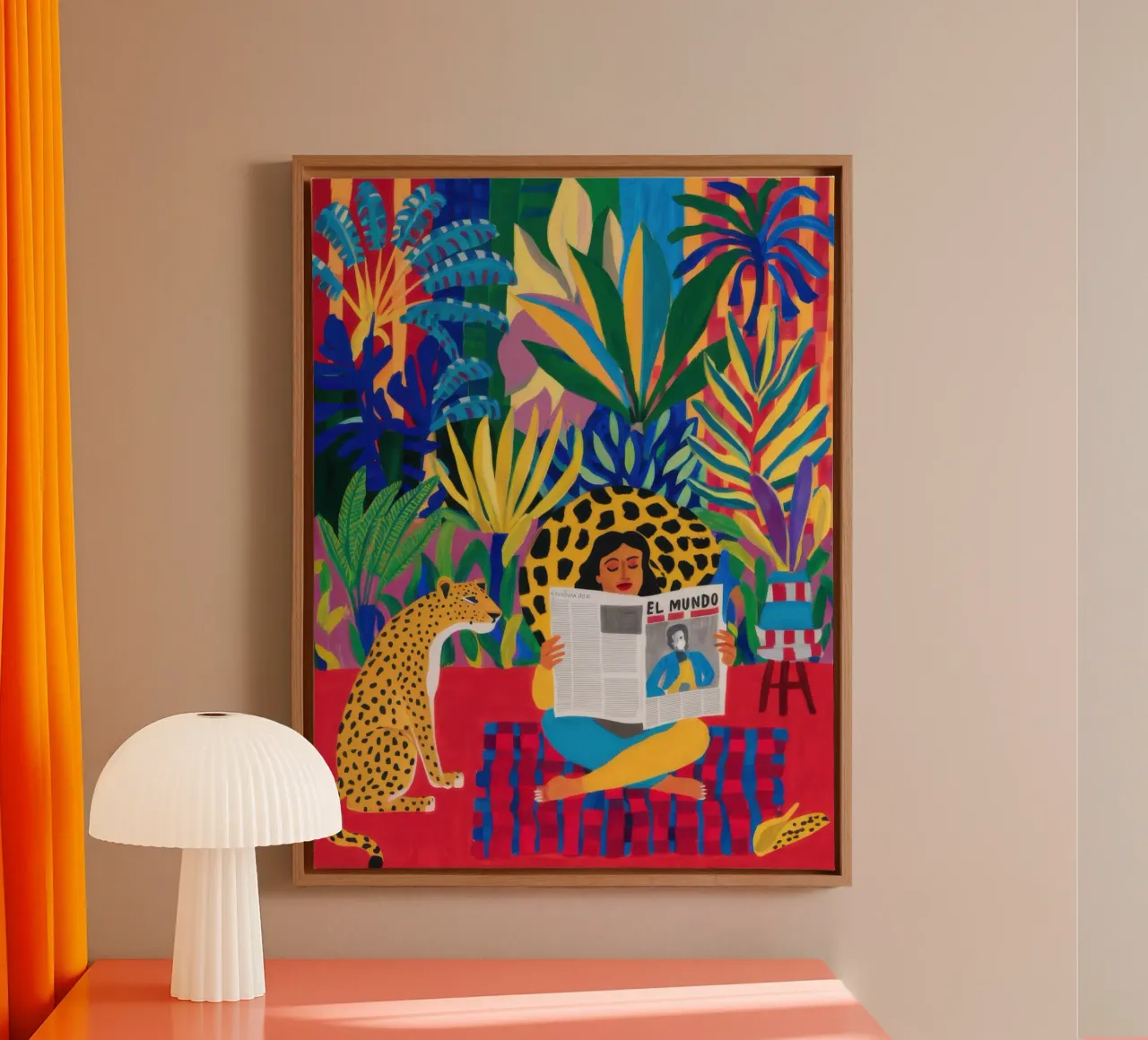 Jungle leeshoek canvas met Baklijst van Irish Strokes