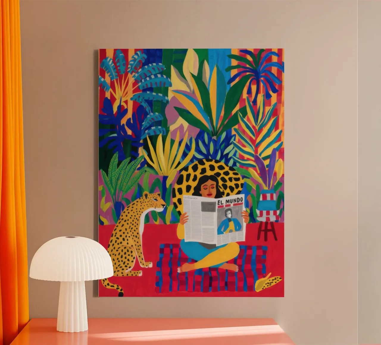 Jungle leeshoek canvas met Baklijst van Irish Strokes