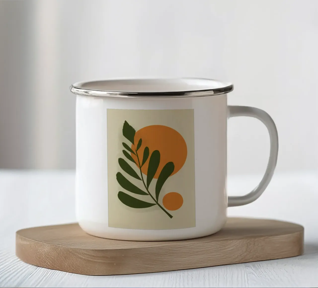 Terracotta Sunlit Leaf tazza in smalto da Trace Brush