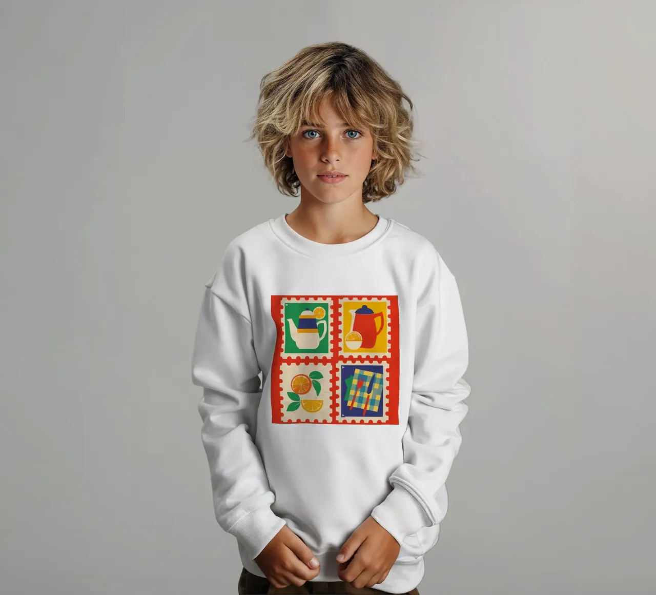 Collezione di francobolli Pop Art felpa bambino da Irish Strokes