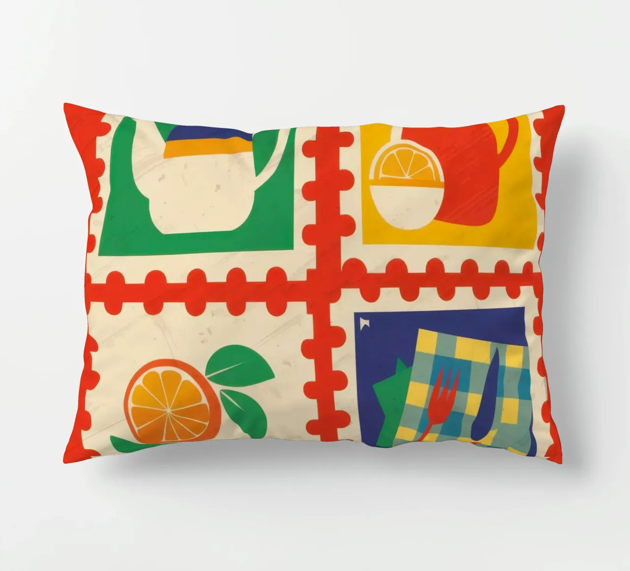 Collezione di francobolli Pop Art cuscino da Irish Strokes