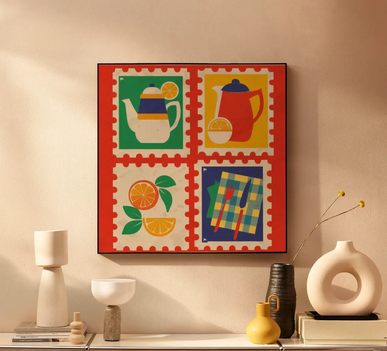 Collezione di francobolli Pop Art alluminio dibond da Irish Strokes