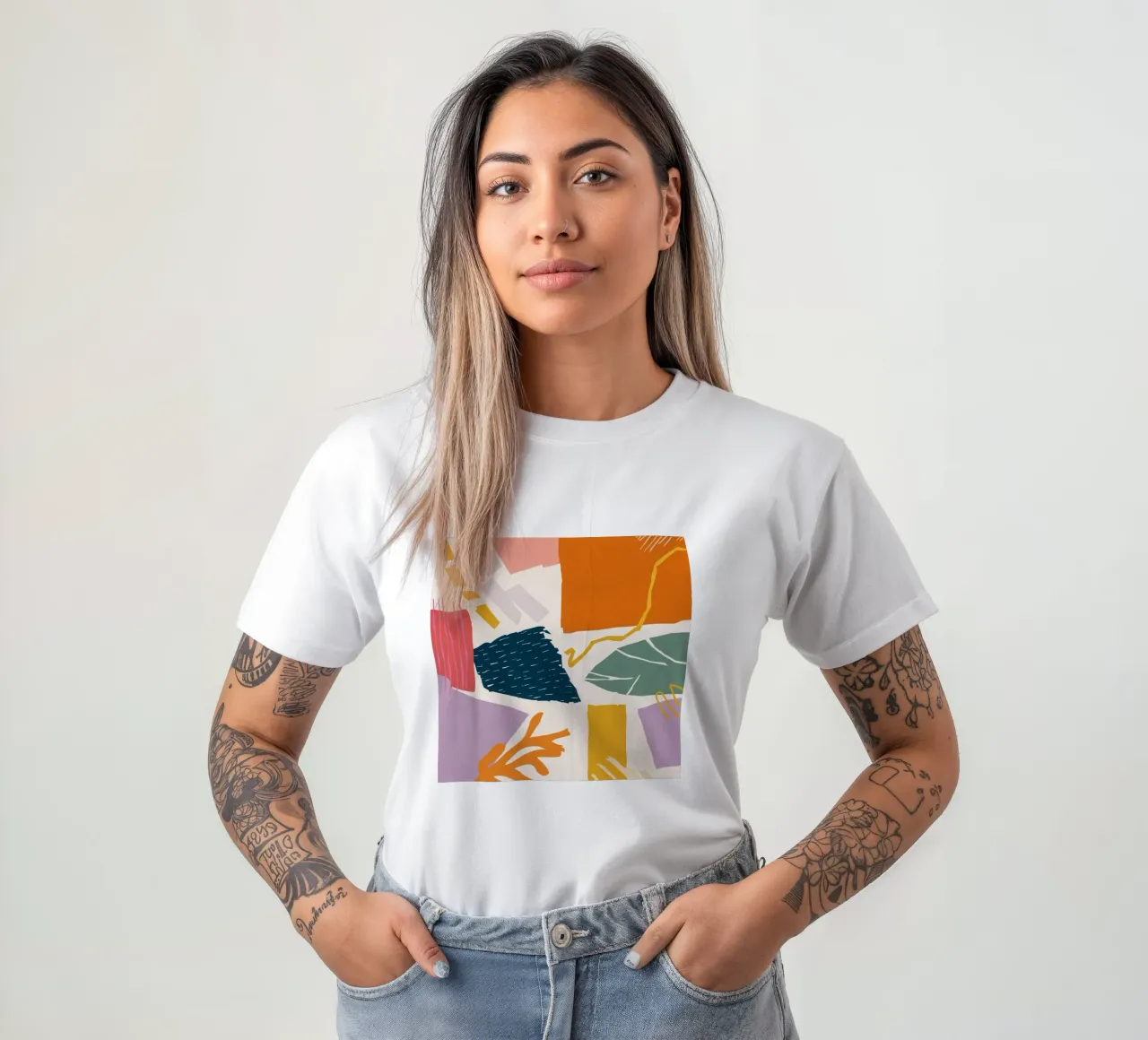 Collage di forme frantumate t-shirt da Obs Canvas