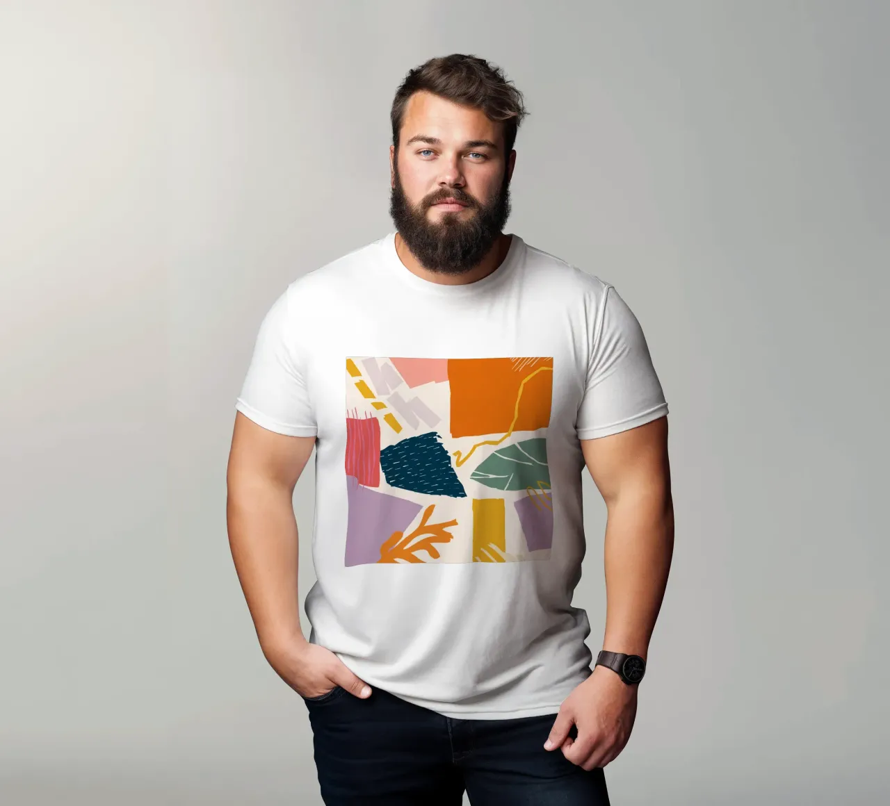 Collage di forme frantumate t-shirt da Obs Canvas