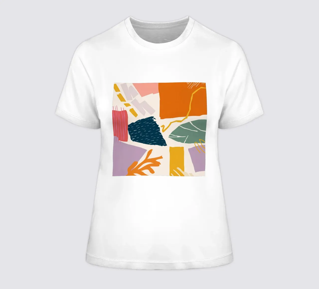 Collage di forme frantumate t-shirt da donna da Obs Canvas