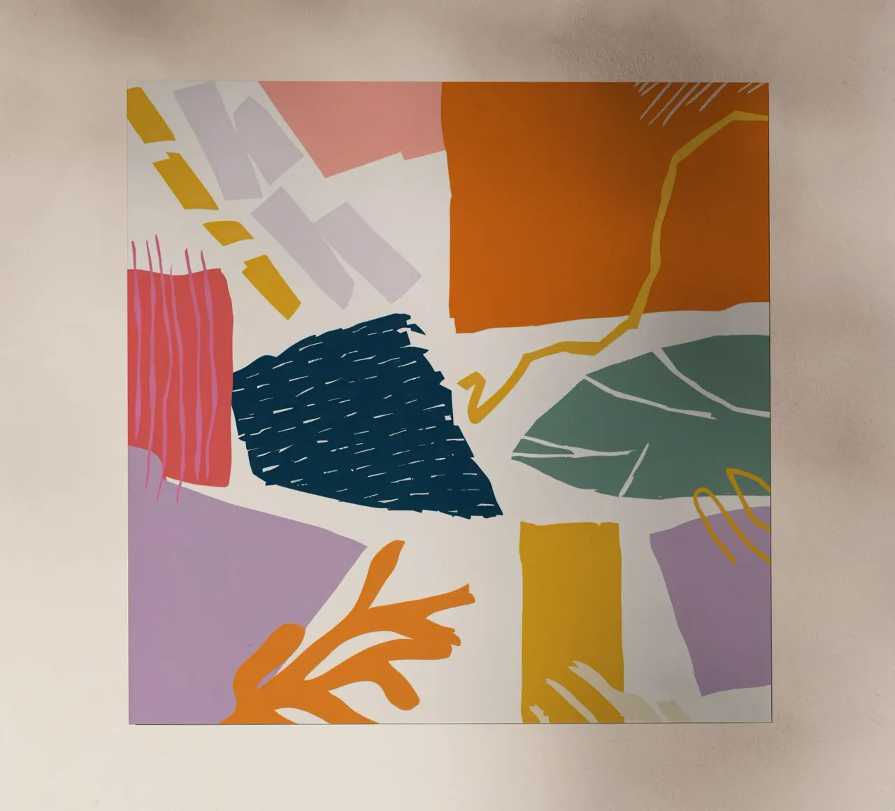 Collage di forme frantumate pellicola backlit da Obs Canvas