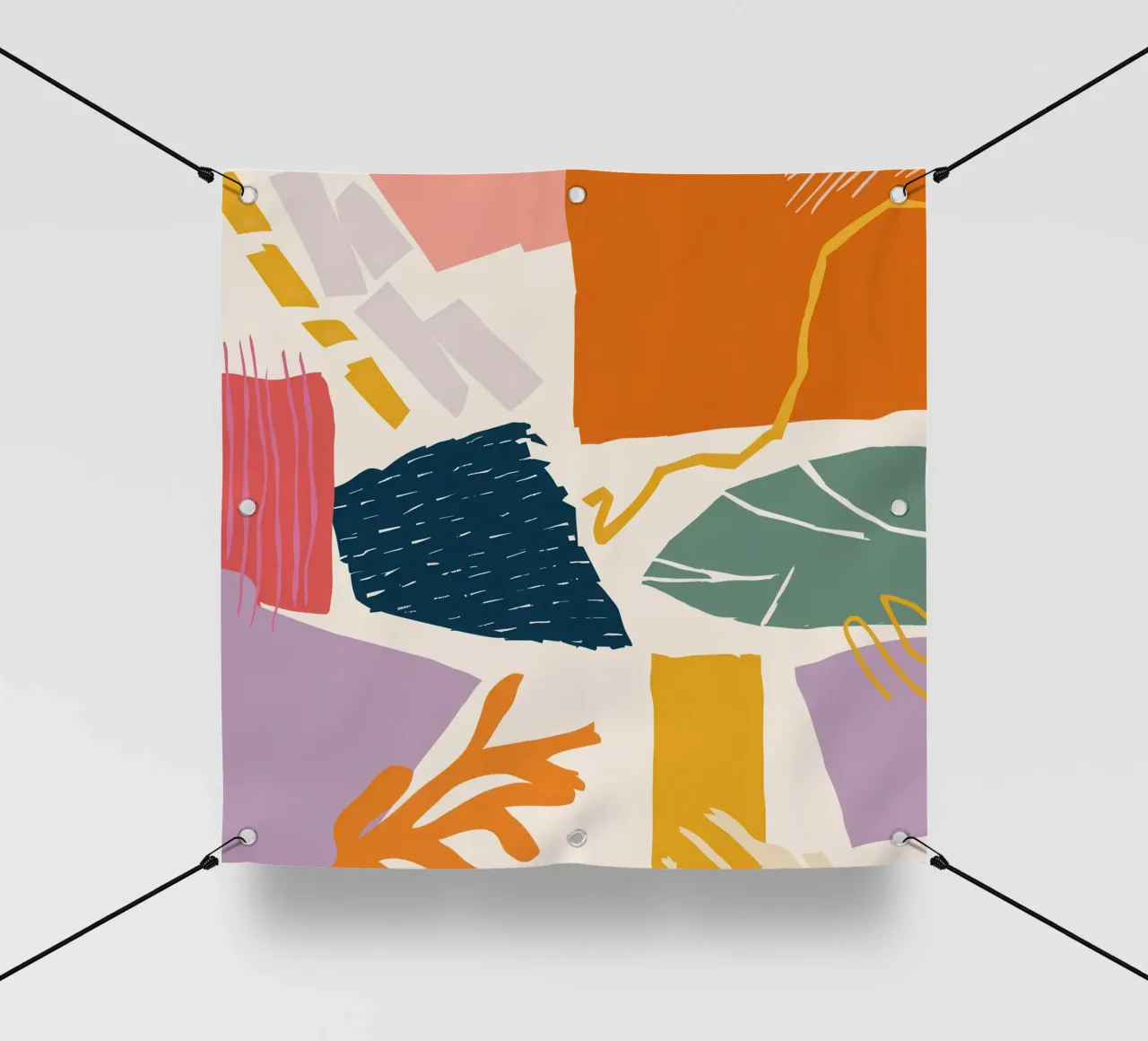 Collage di forme frantumate telo in pvc da Obs Canvas