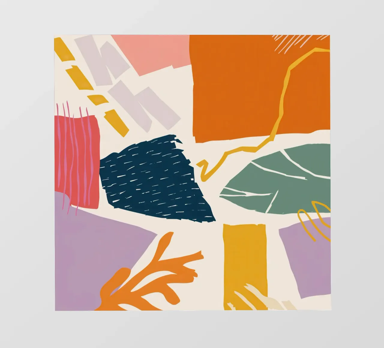 Collage di forme frantumate telo in pvc da Obs Canvas