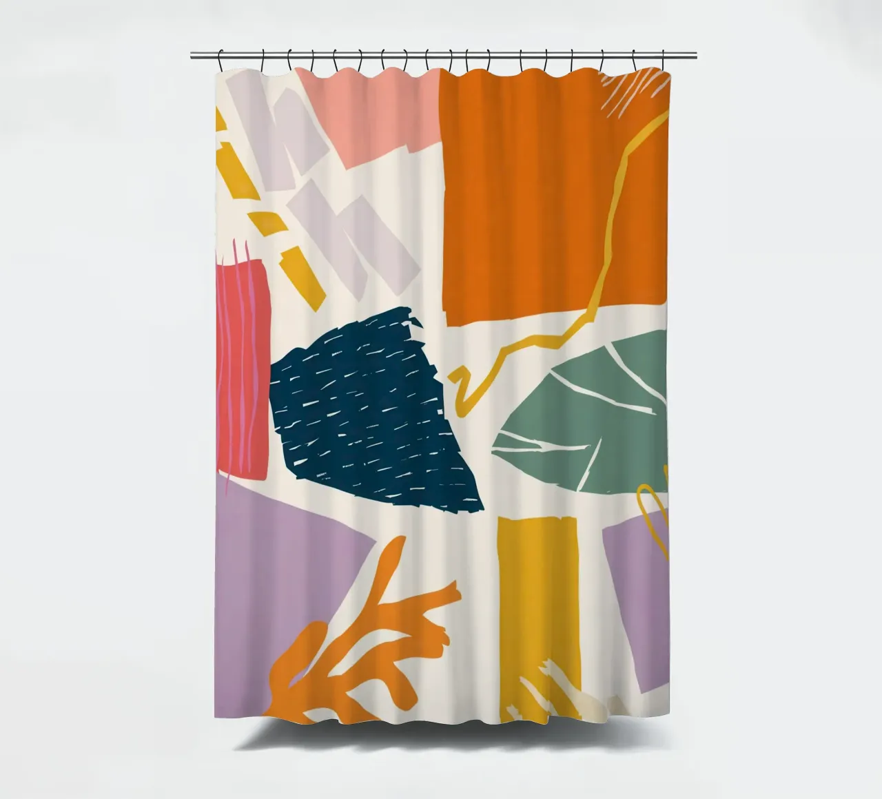 Versplinterde vorm collage douchegordijn van Obs Canvas
