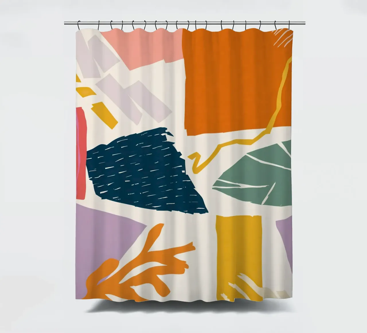 Versplinterde vorm collage douchegordijn van Obs Canvas