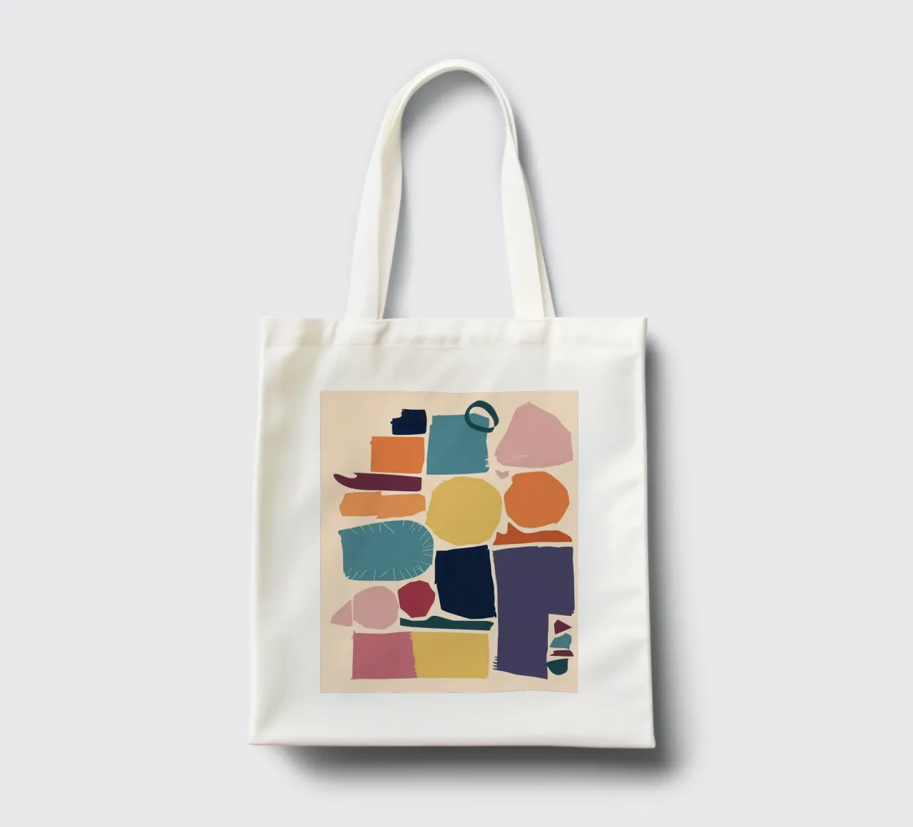Mosaico di forme gioiose borsa in juta da Trace Brush