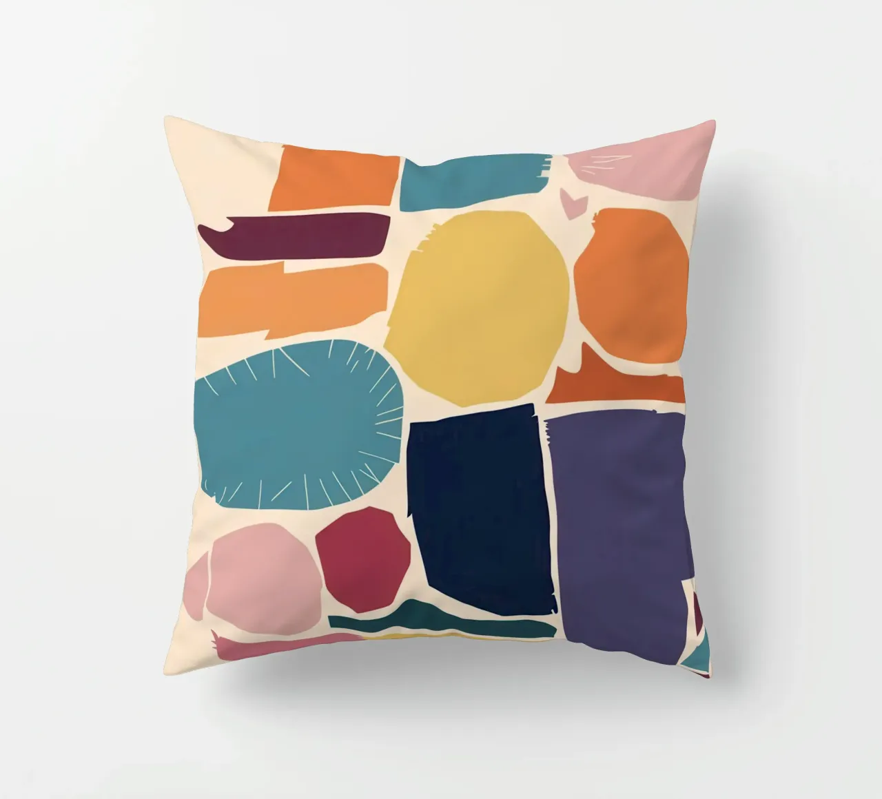 Mosaico di forme gioiose cuscino da Trace Brush