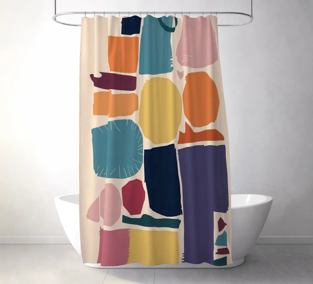 Mosaico di forme gioiose tenda da doccia da Trace Brush