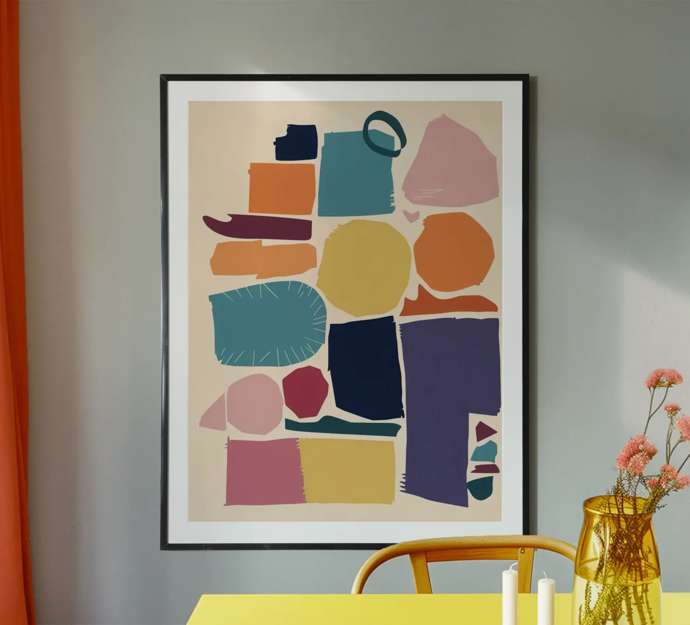 Joyful Shape Mosaic poster by Trace Brush