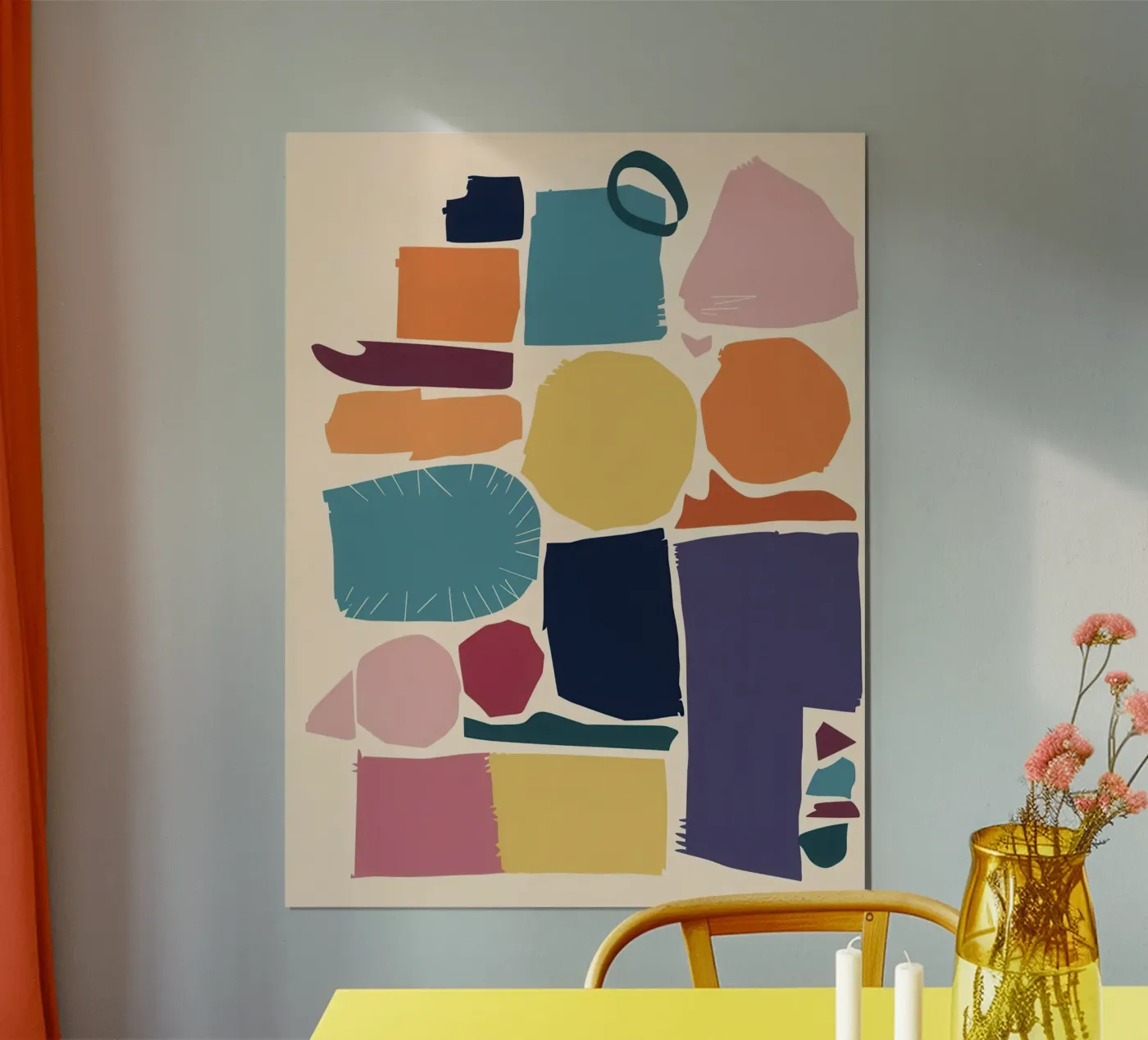 Joyful Shape Mosaic poster by Trace Brush