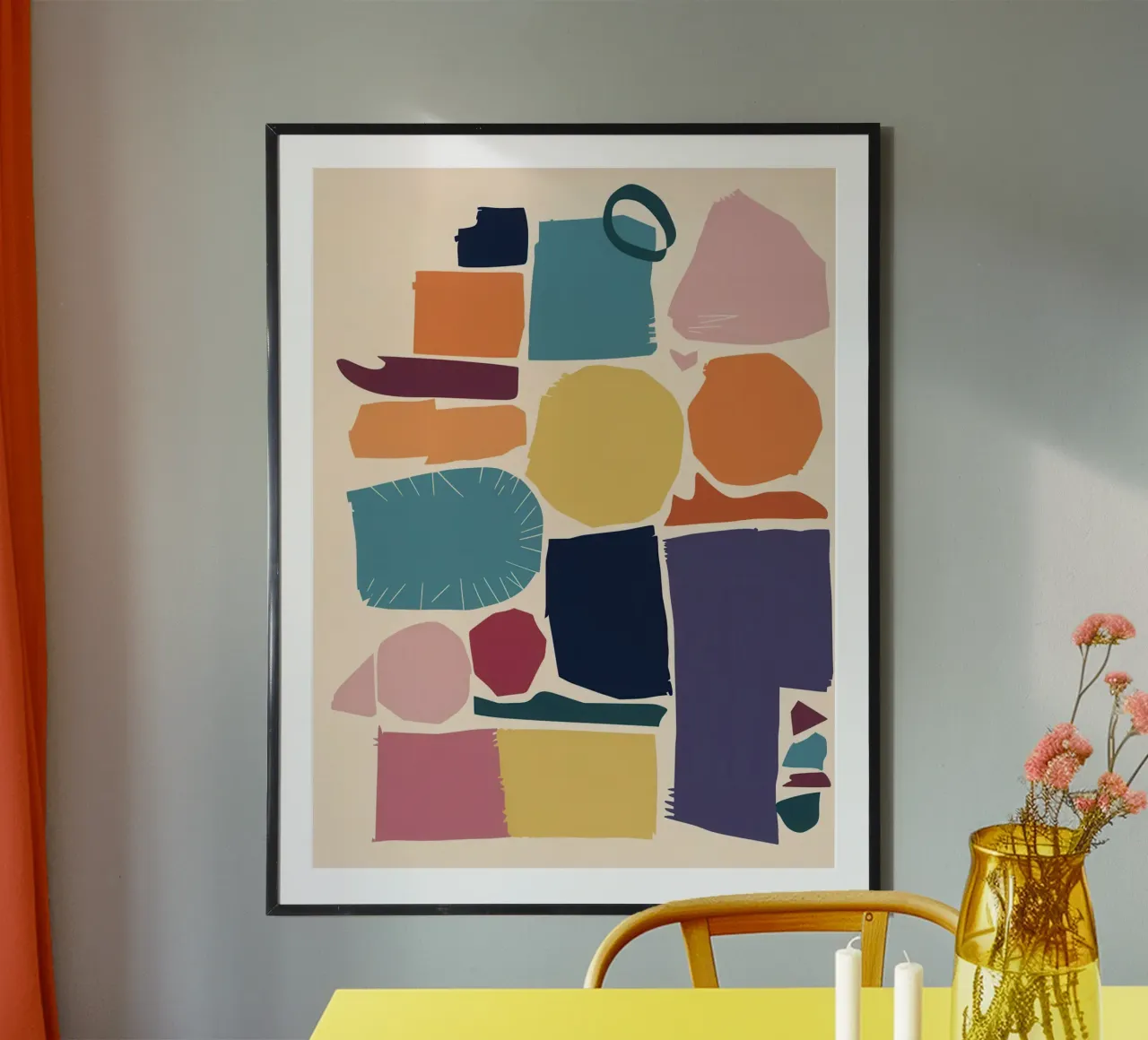 Vreugdevolle vorm mozaïek poster van Trace Brush