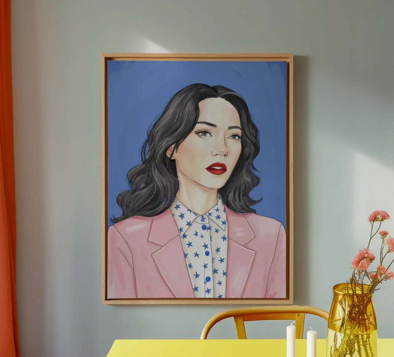 Woman in Pink Blazer canvas met Baklijst van Selene Shade