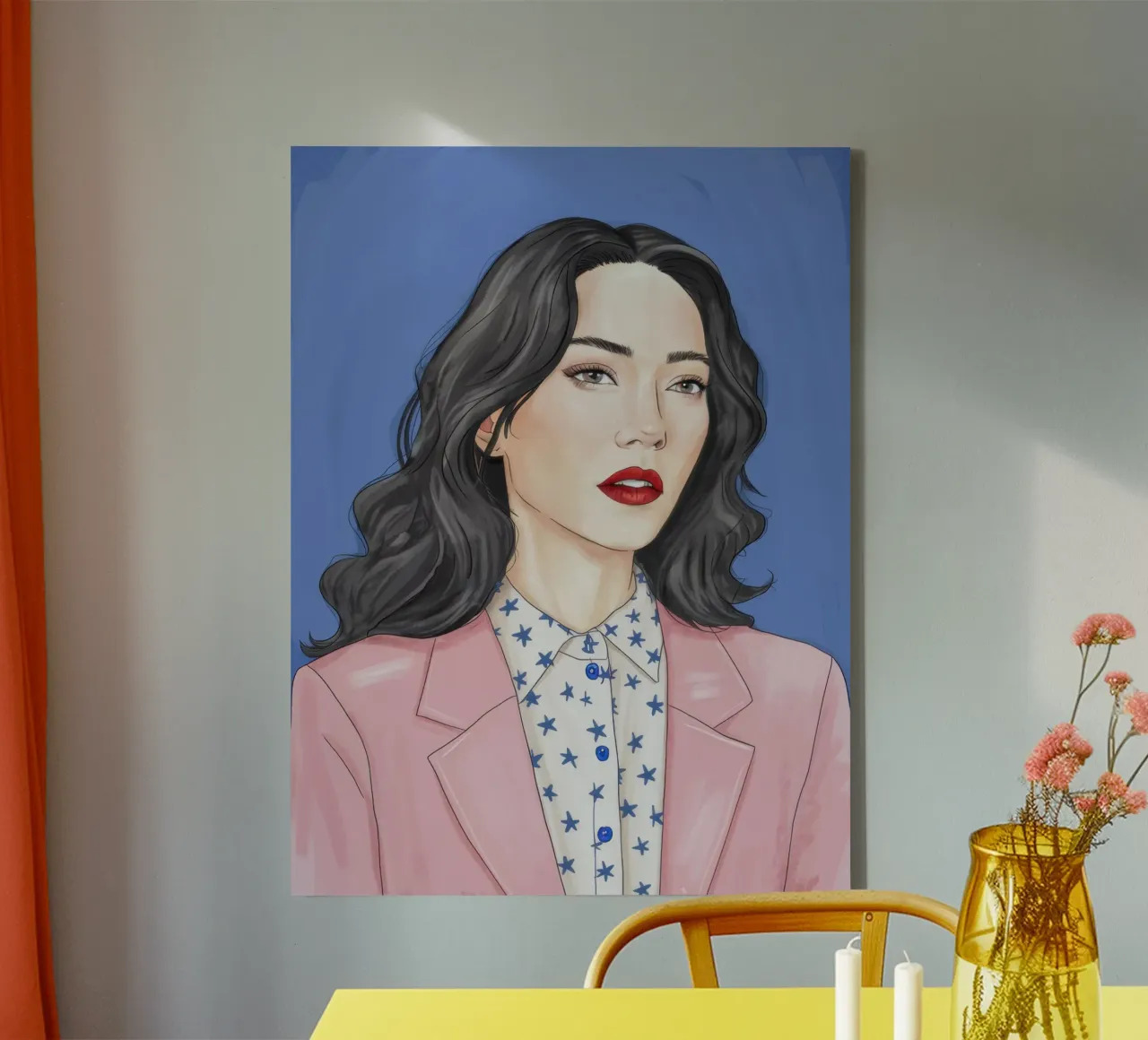 Woman in Pink Blazer canvas met Baklijst van Selene Shade