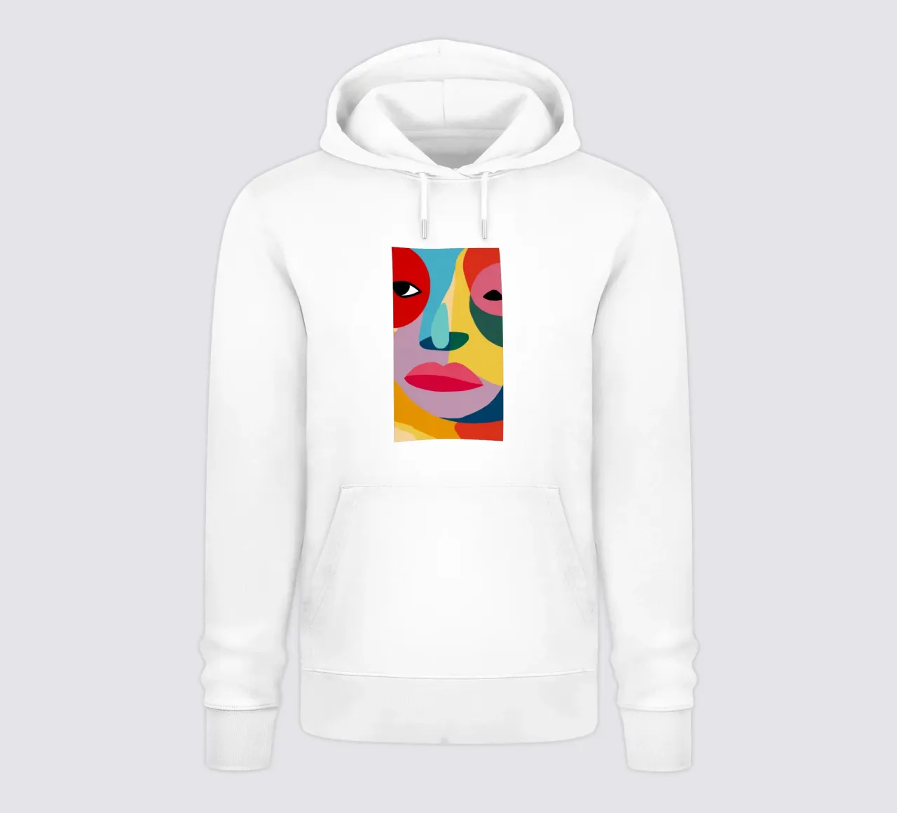 Ritratto cubista cromatico felpa con cappuccio da Obs Canvas
