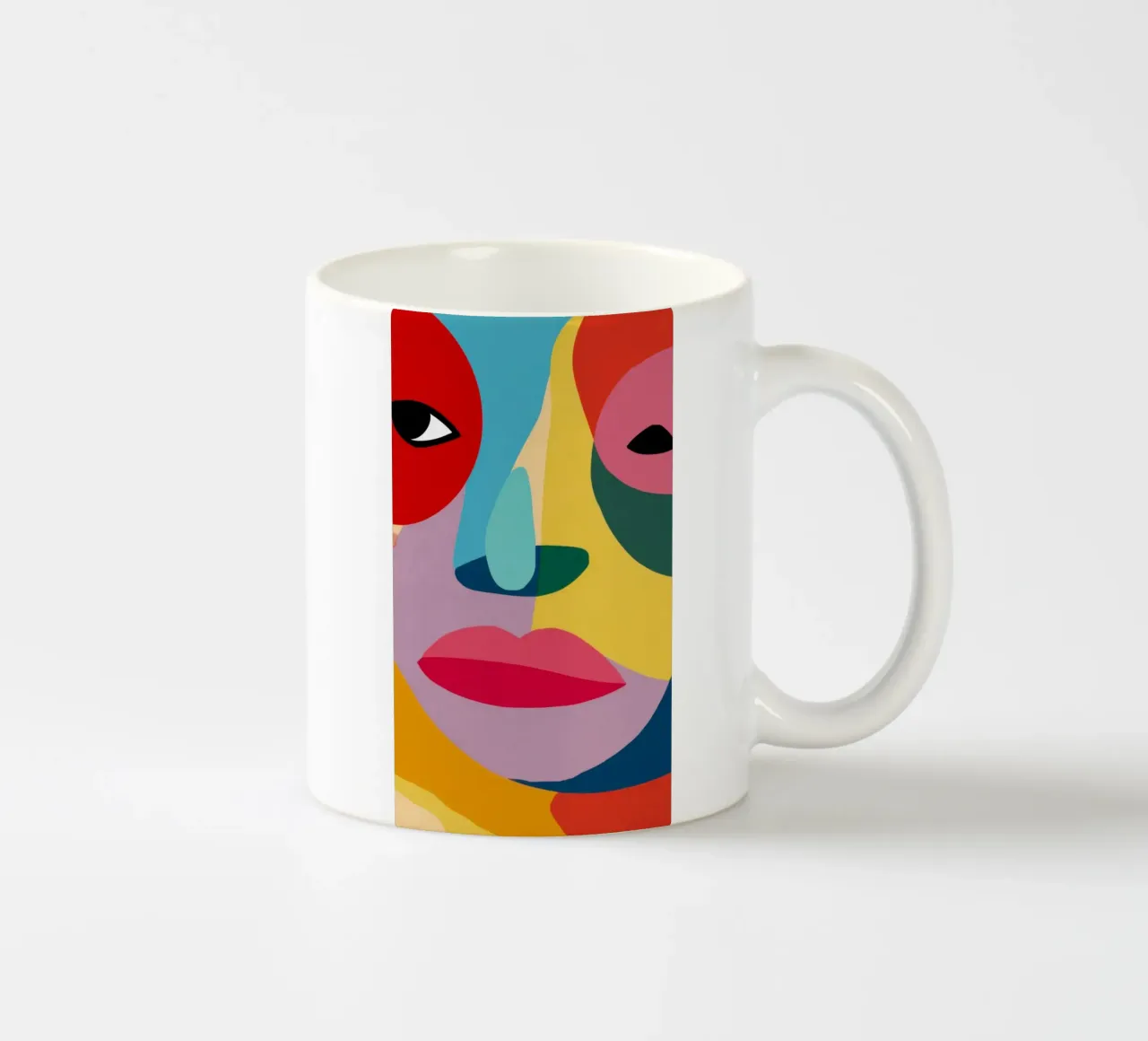 Ritratto cubista cromatico tazza in ceramica da Obs Canvas