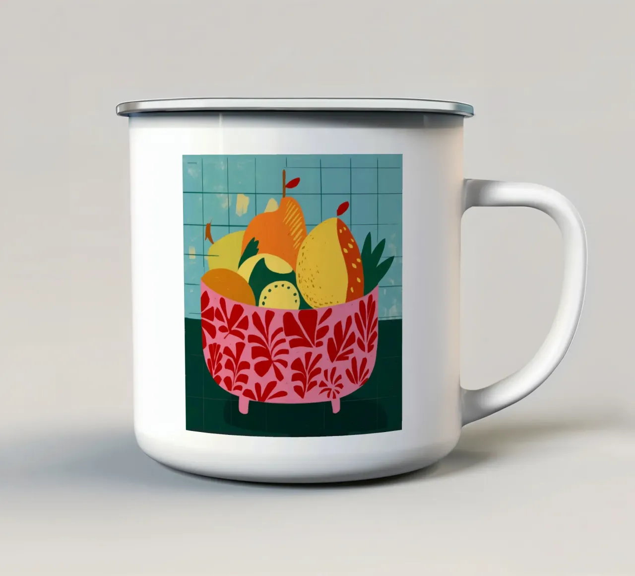 Misto di frutta vibrante tazza in smalto da Trace Brush