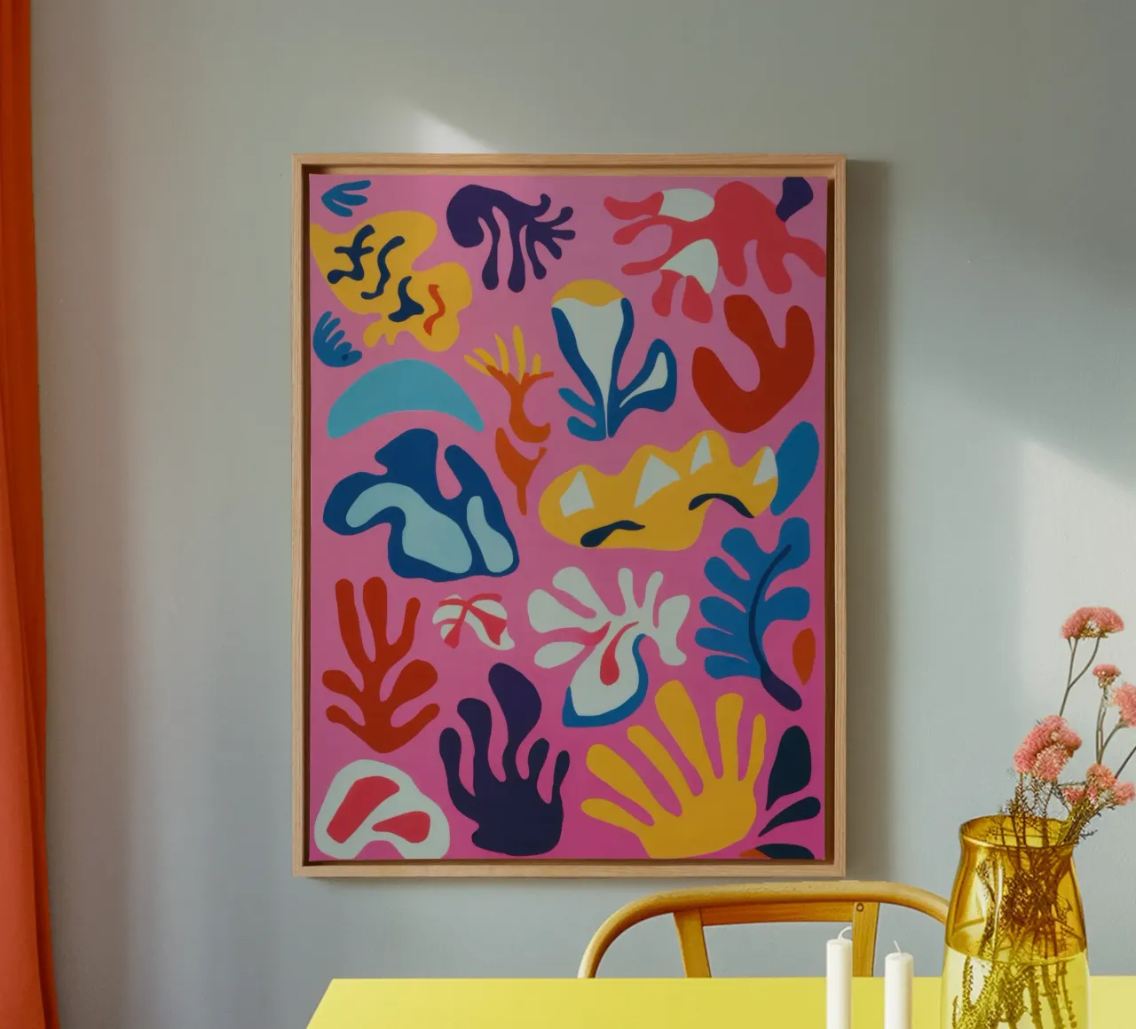 Speelse Vorm Carnaval canvas met Baklijst van Luna Aura