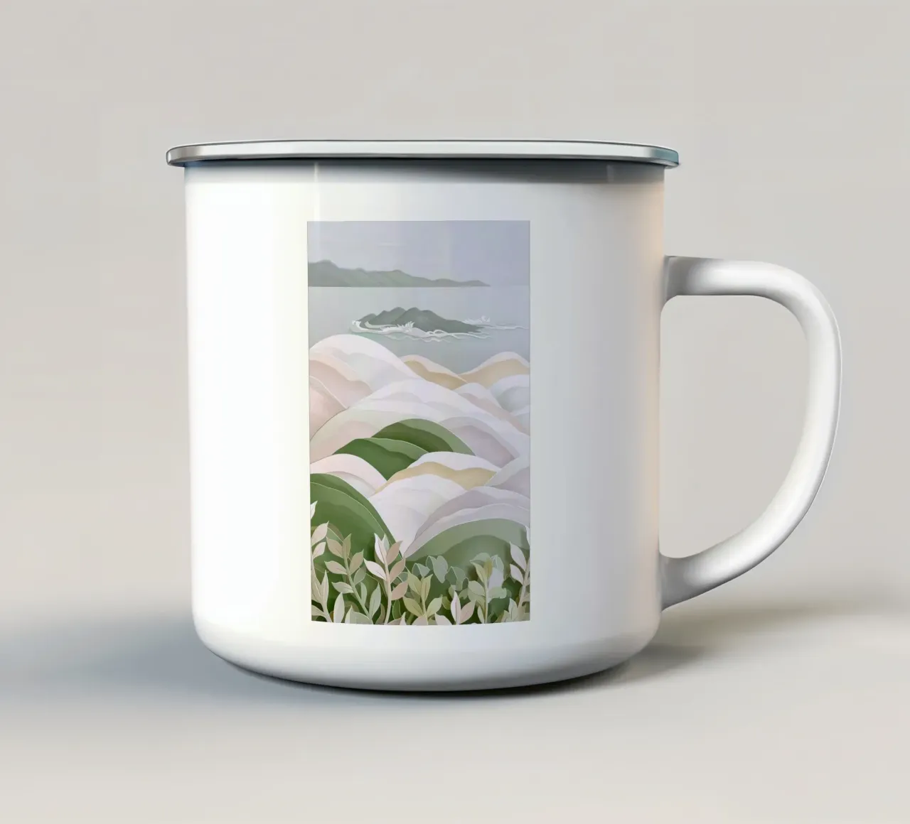 greenery plants tazza in smalto da Histrol