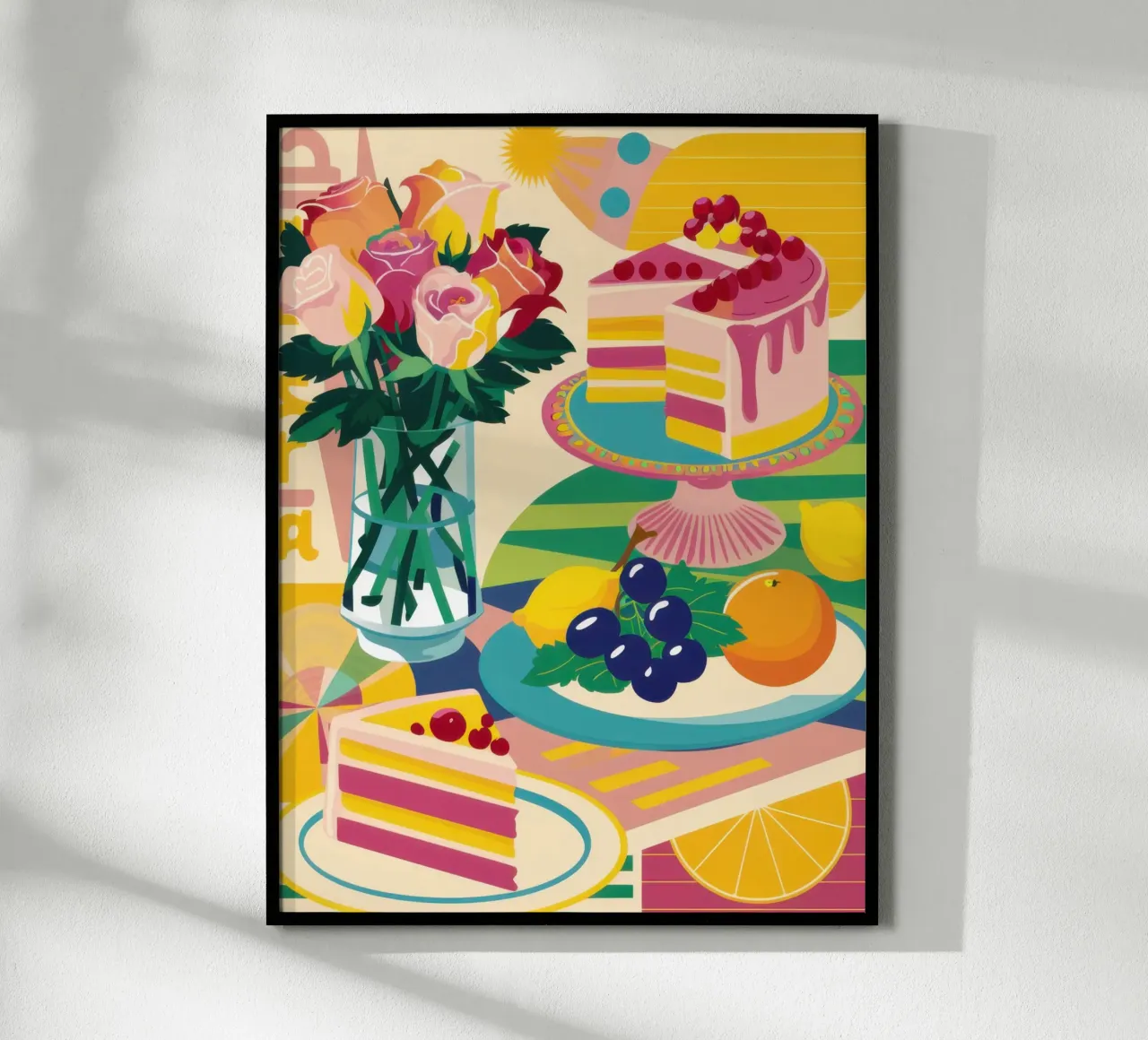 Abbondanza della tavola dei dolci poster con telaio in alluminio da Selene Shade