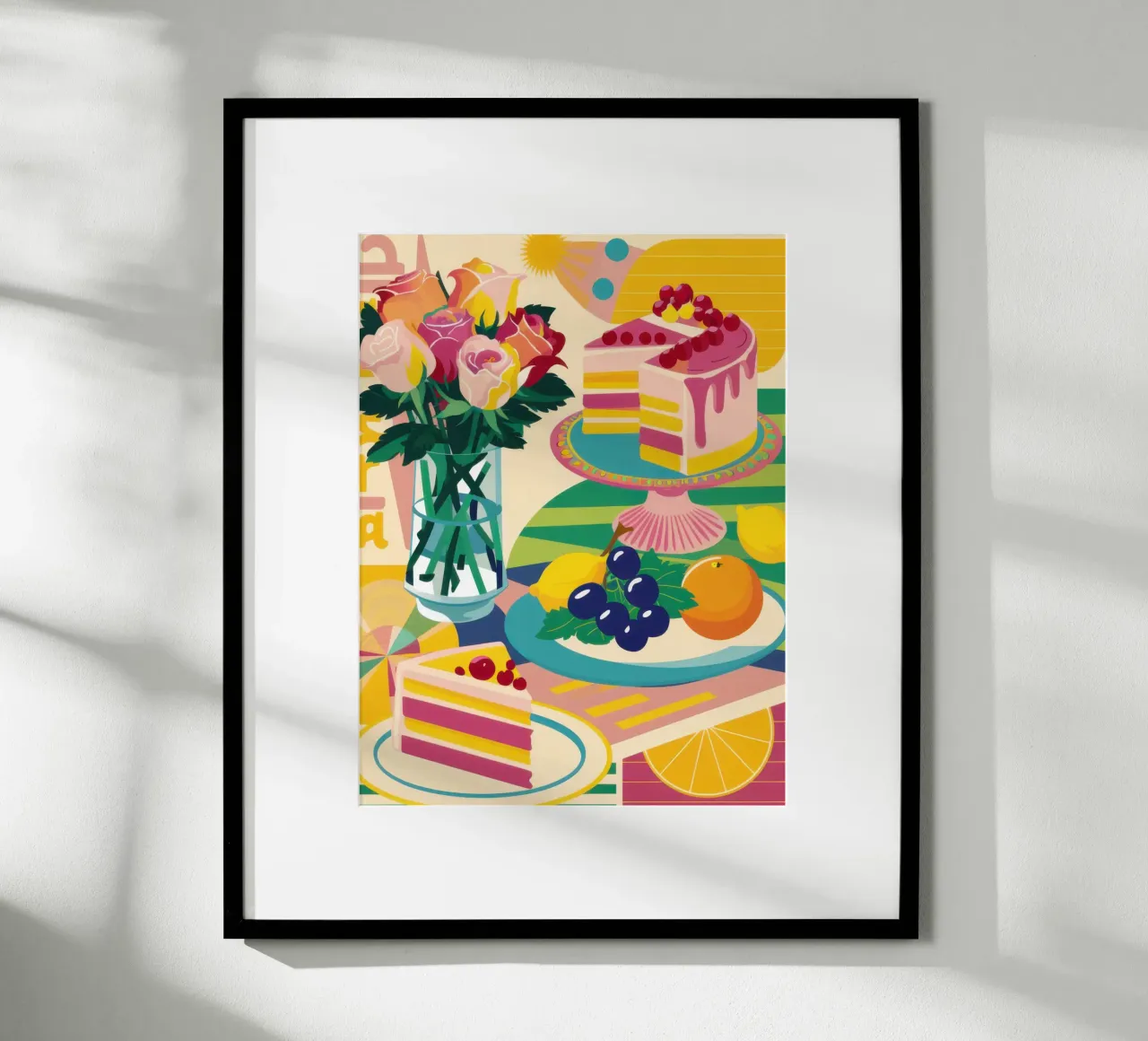 Abbondanza della tavola dei dolci poster con telaio in alluminio da Selene Shade