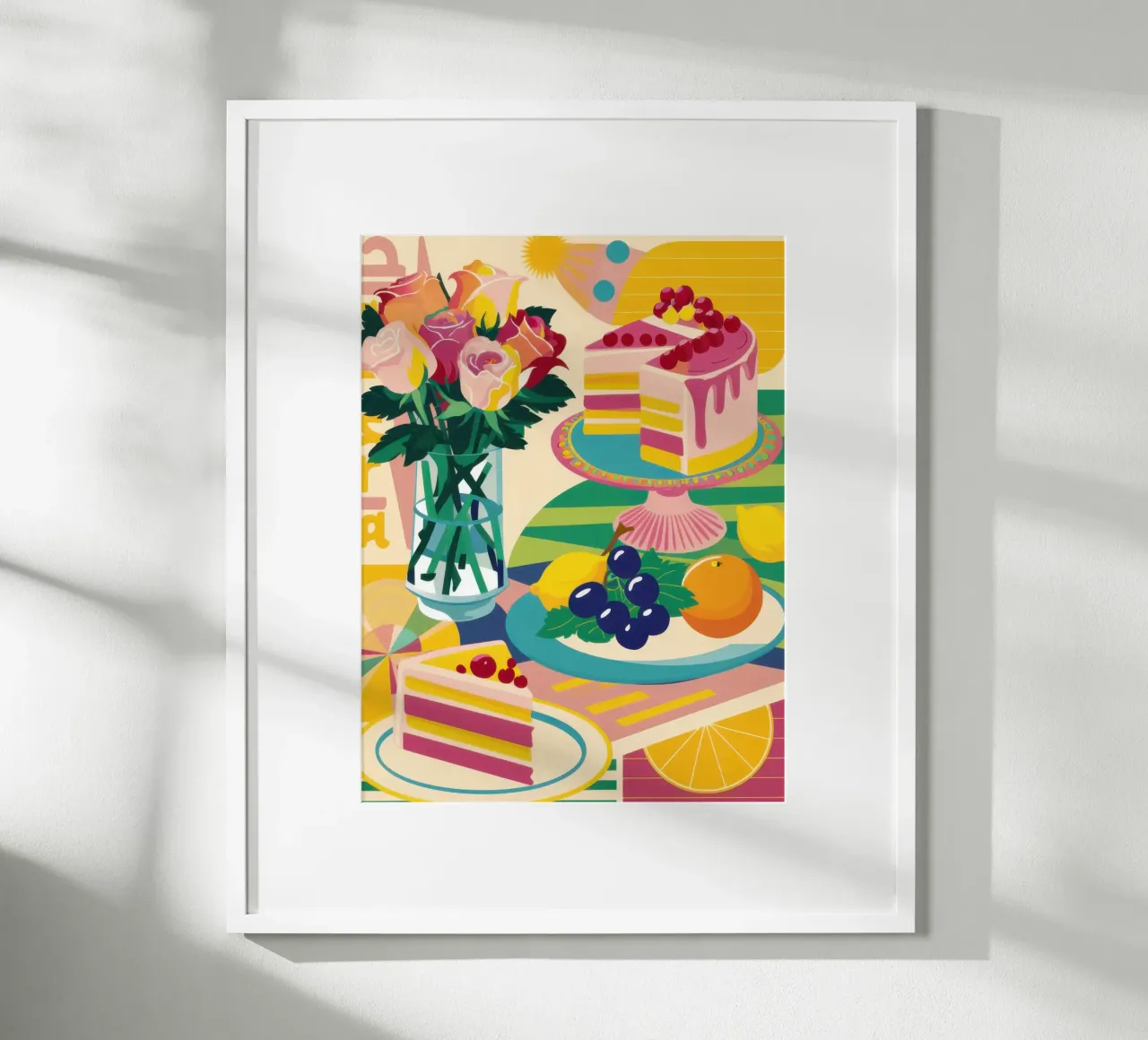 Abbondanza della tavola dei dolci poster con telaio in alluminio da Selene Shade