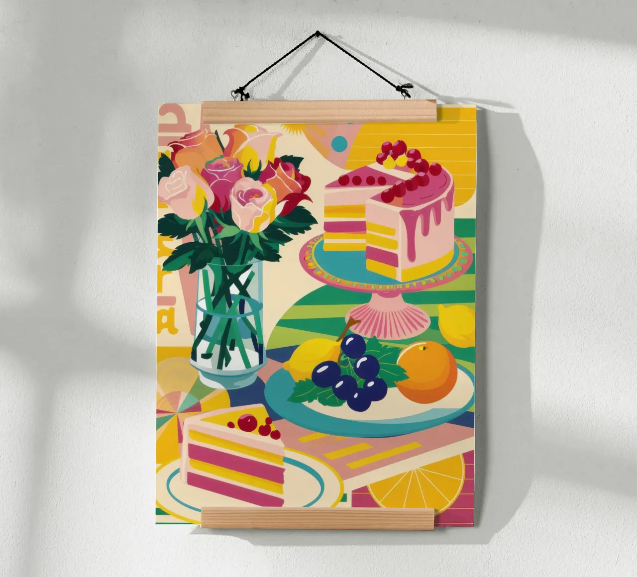Abbondanza della tavola dei dolci poster con telaio in alluminio da Selene Shade