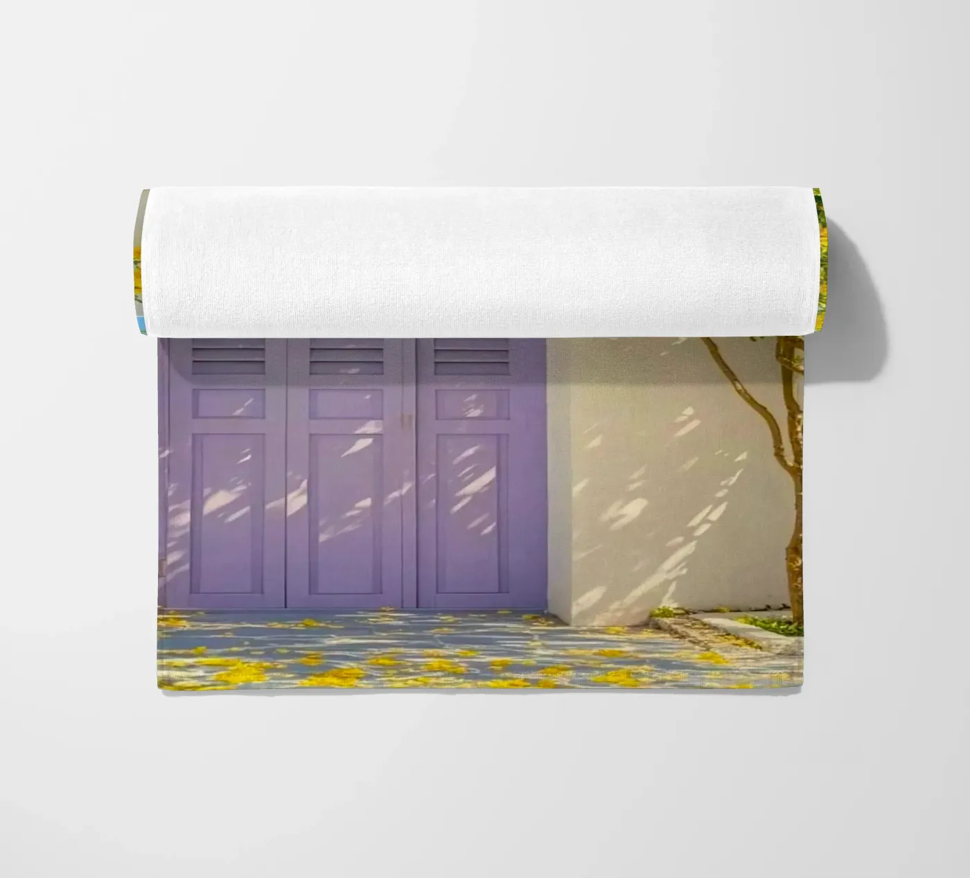 shadows stone path beach towel by Histrol