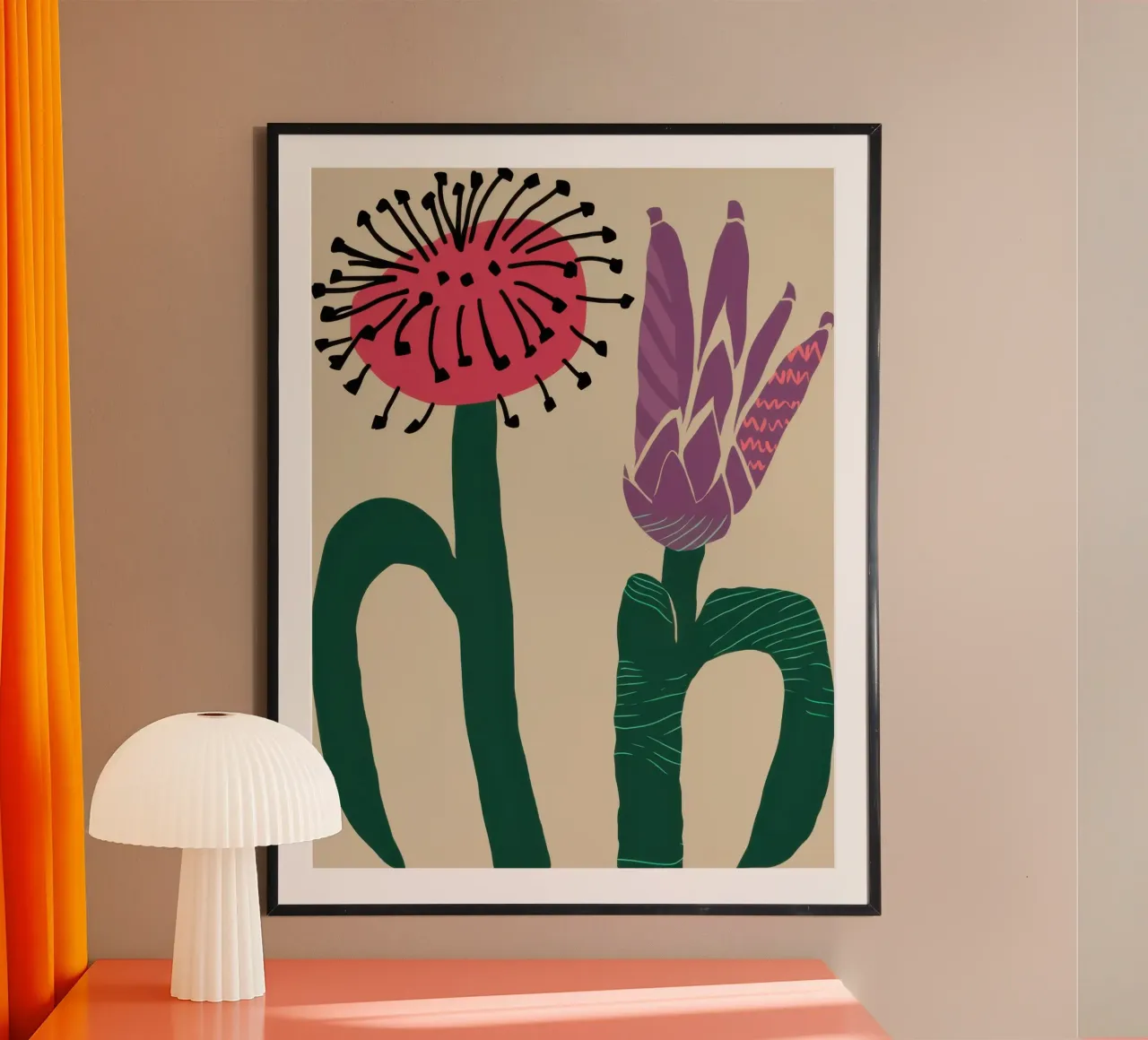 Duo grafico di fiori selvatici poster da Irish Strokes