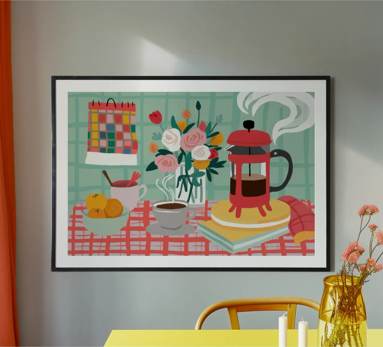 Rituale della stampa mattutina poster da Trace Brush