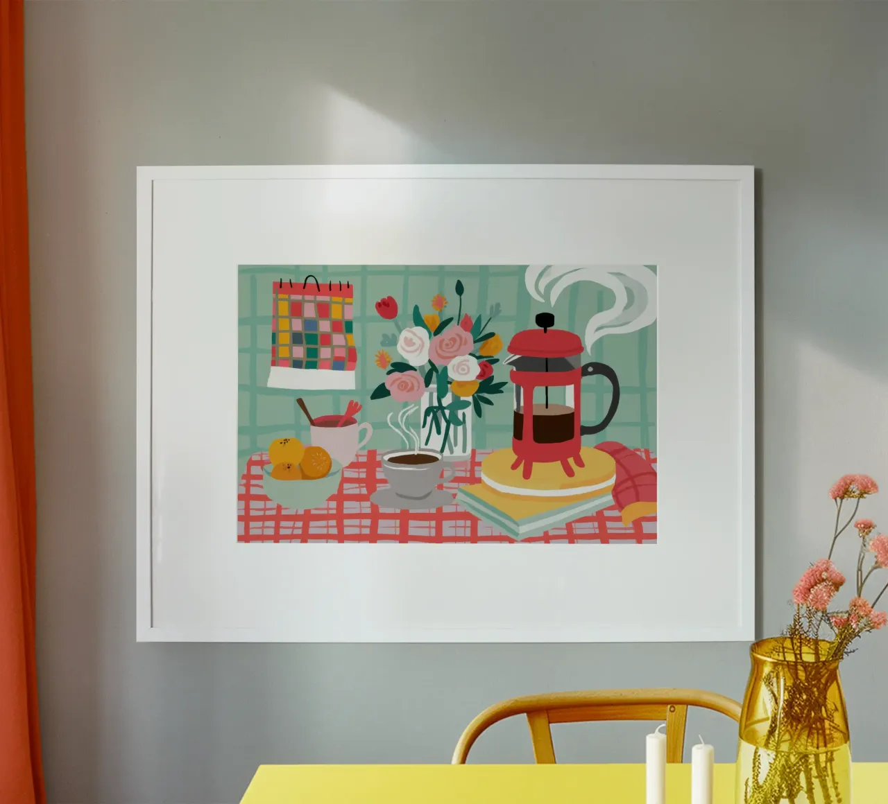 Rituale della stampa mattutina poster da Trace Brush