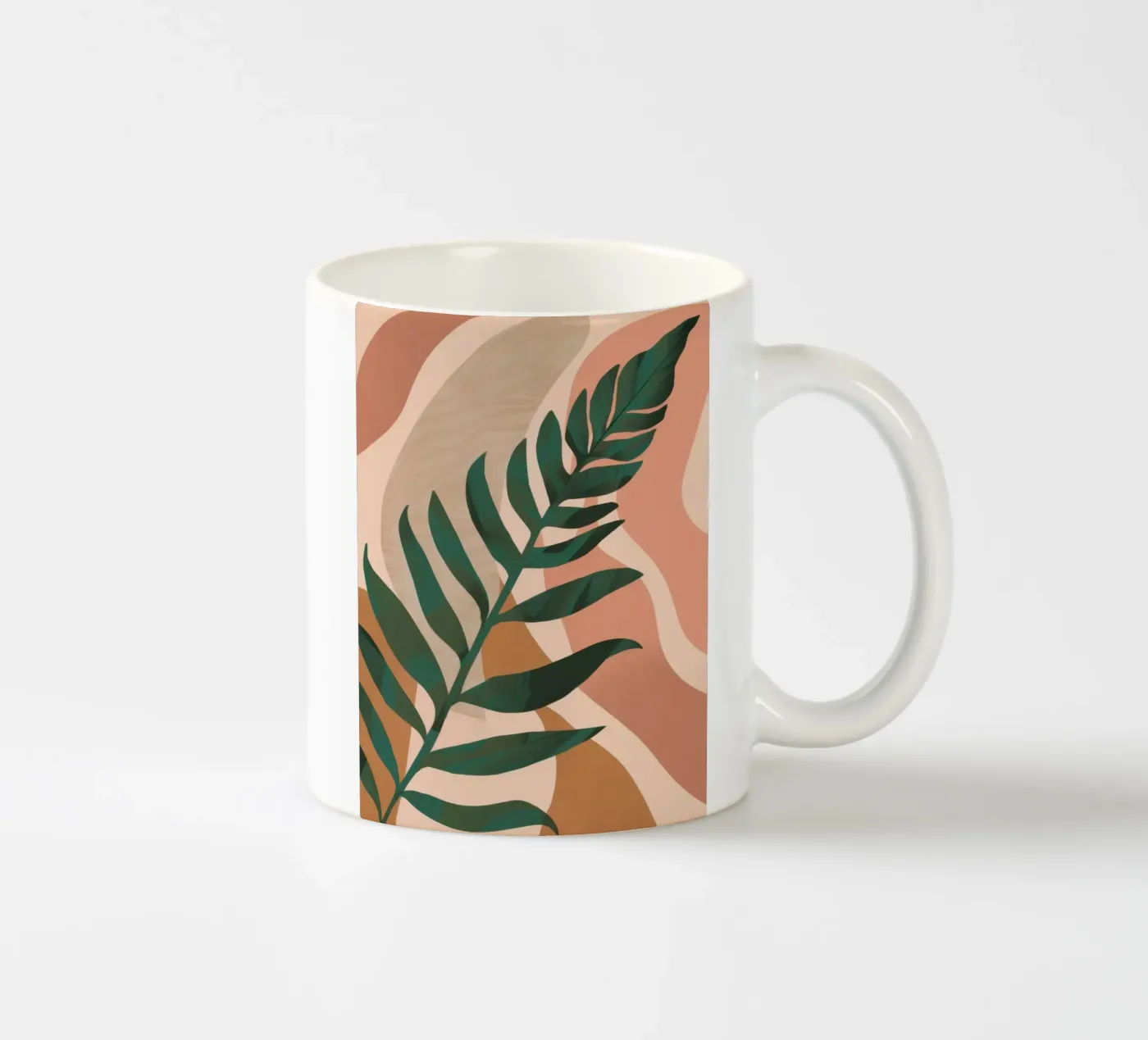 Simple Palm Leaf ceramic mug by Selene Shade