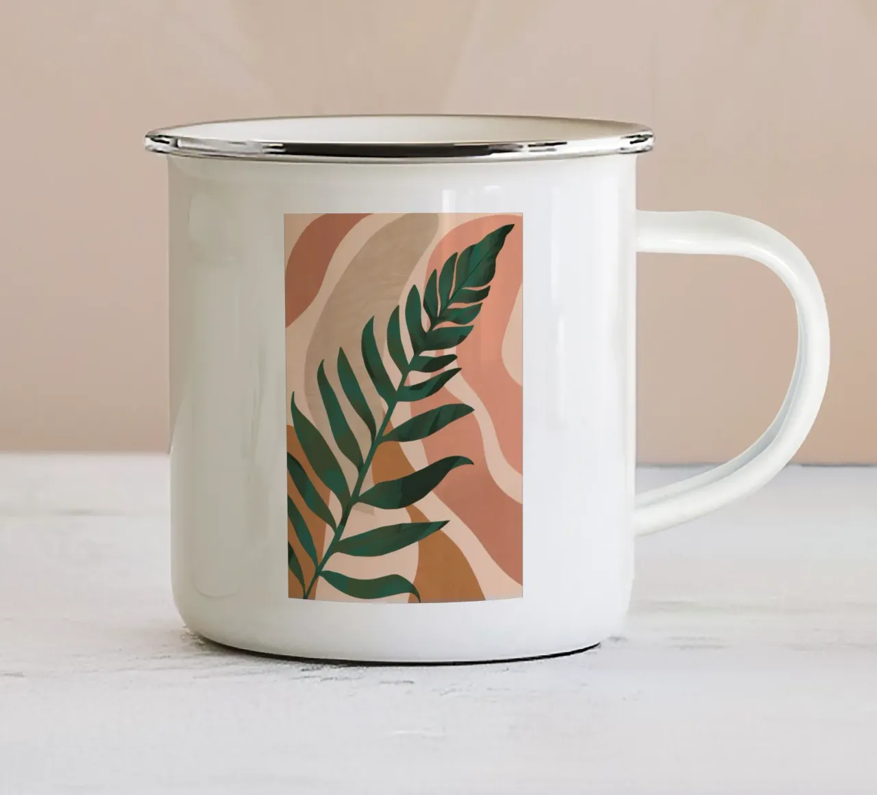 Foglia di palma semplice tazza in smalto da Selene Shade