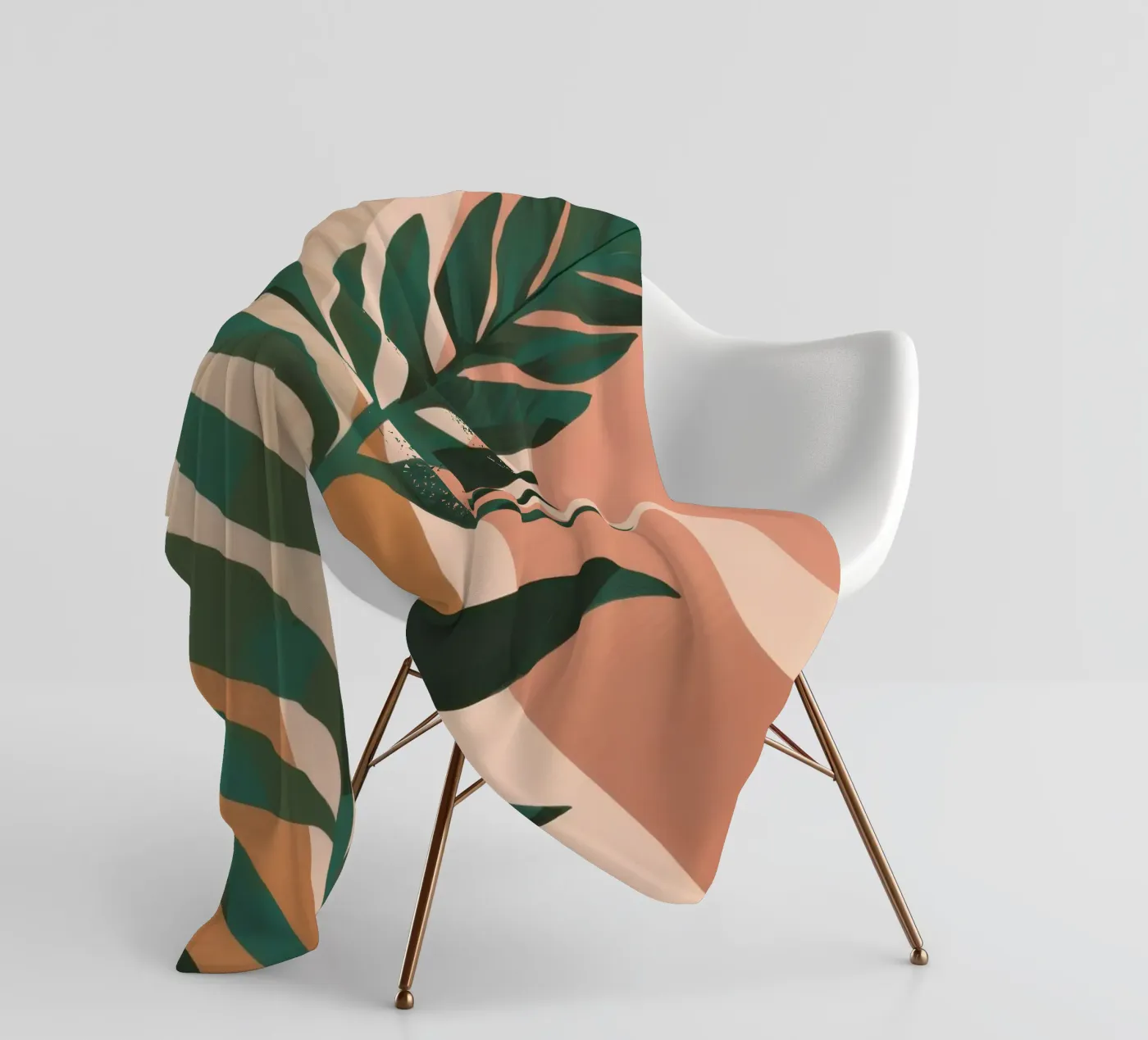 Simple Palm Leaf fleece blanket by Selene Shade