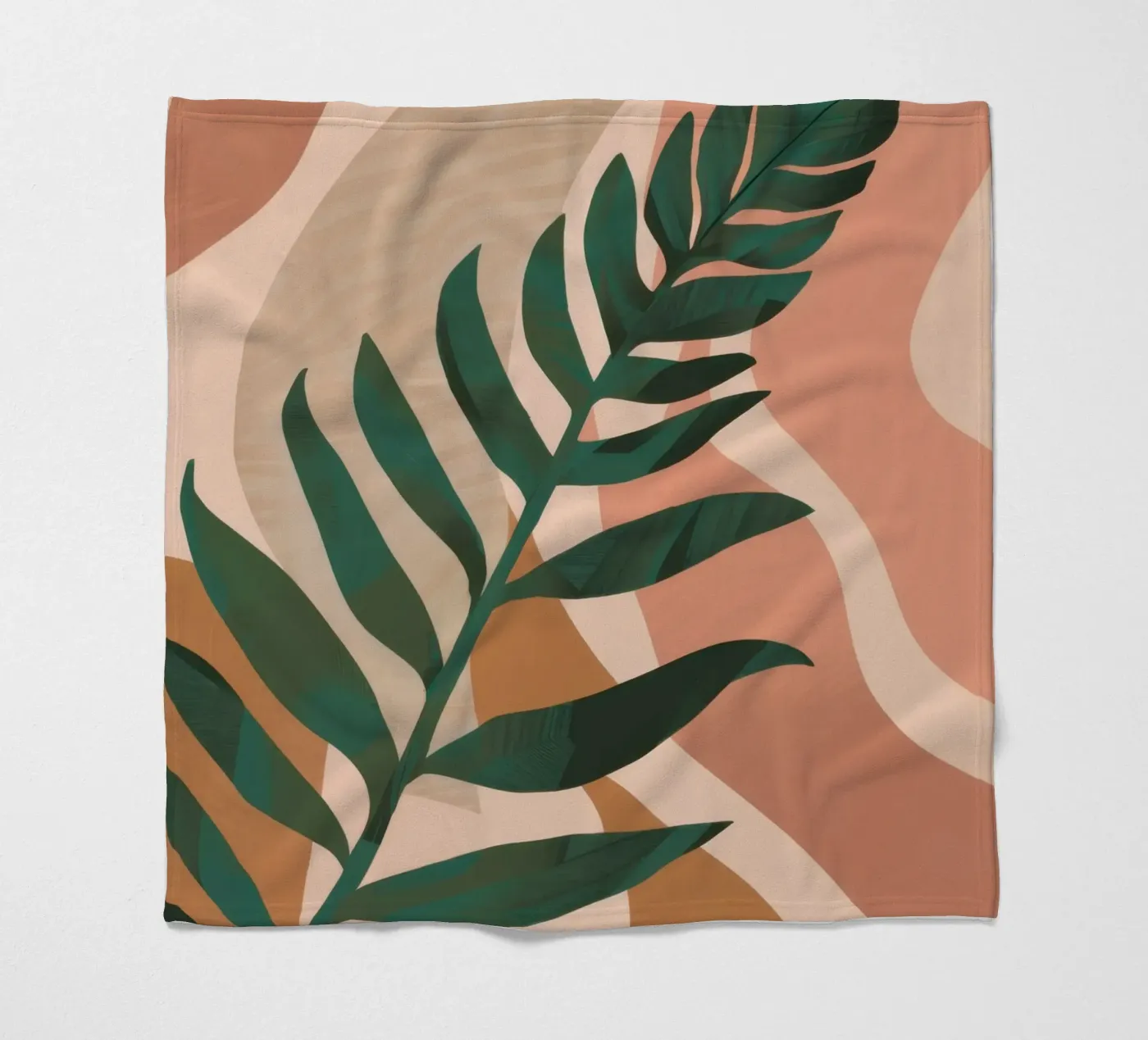 Simple Palm Leaf fleece blanket by Selene Shade