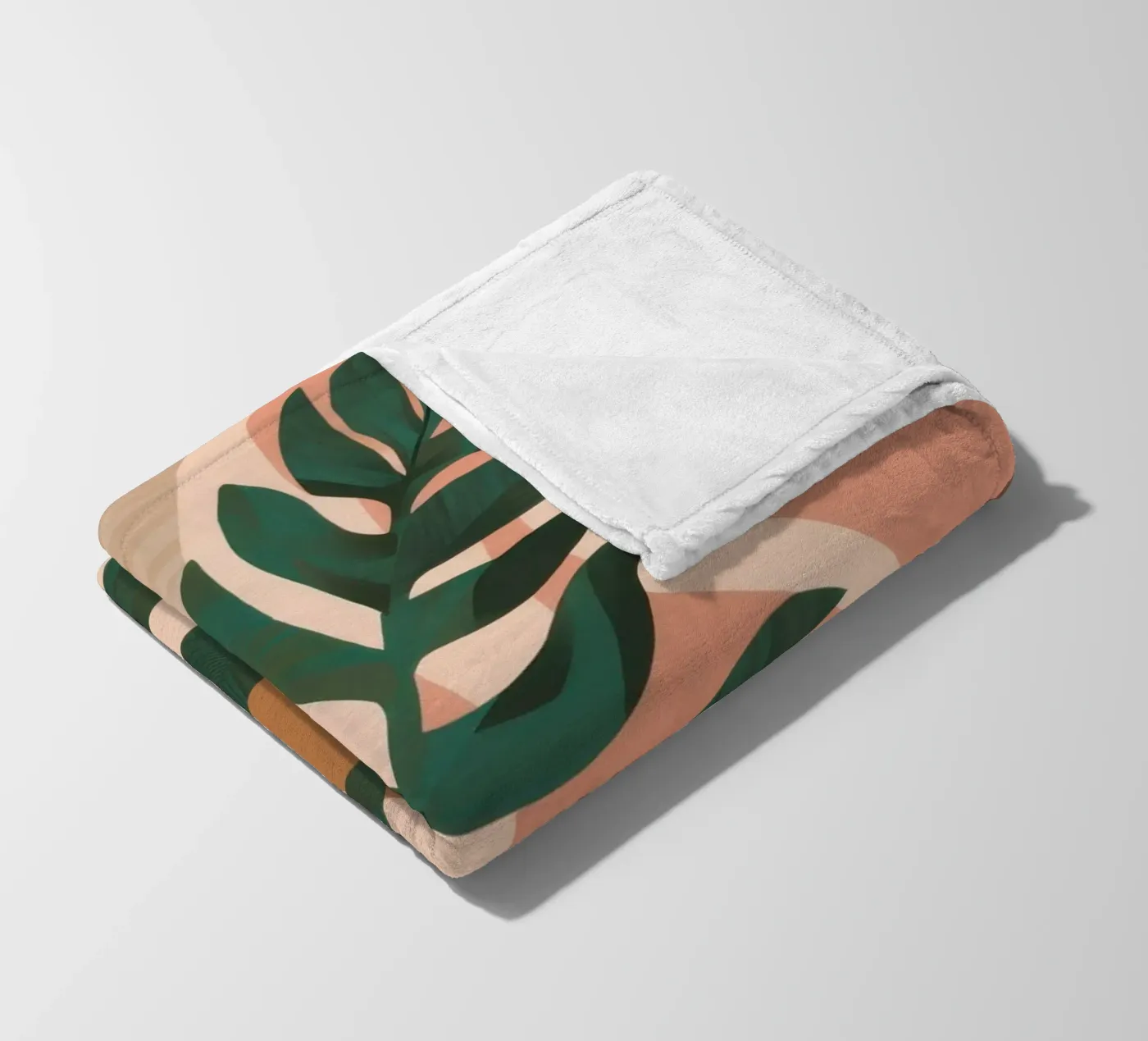 Simple Palm Leaf fleece blanket by Selene Shade