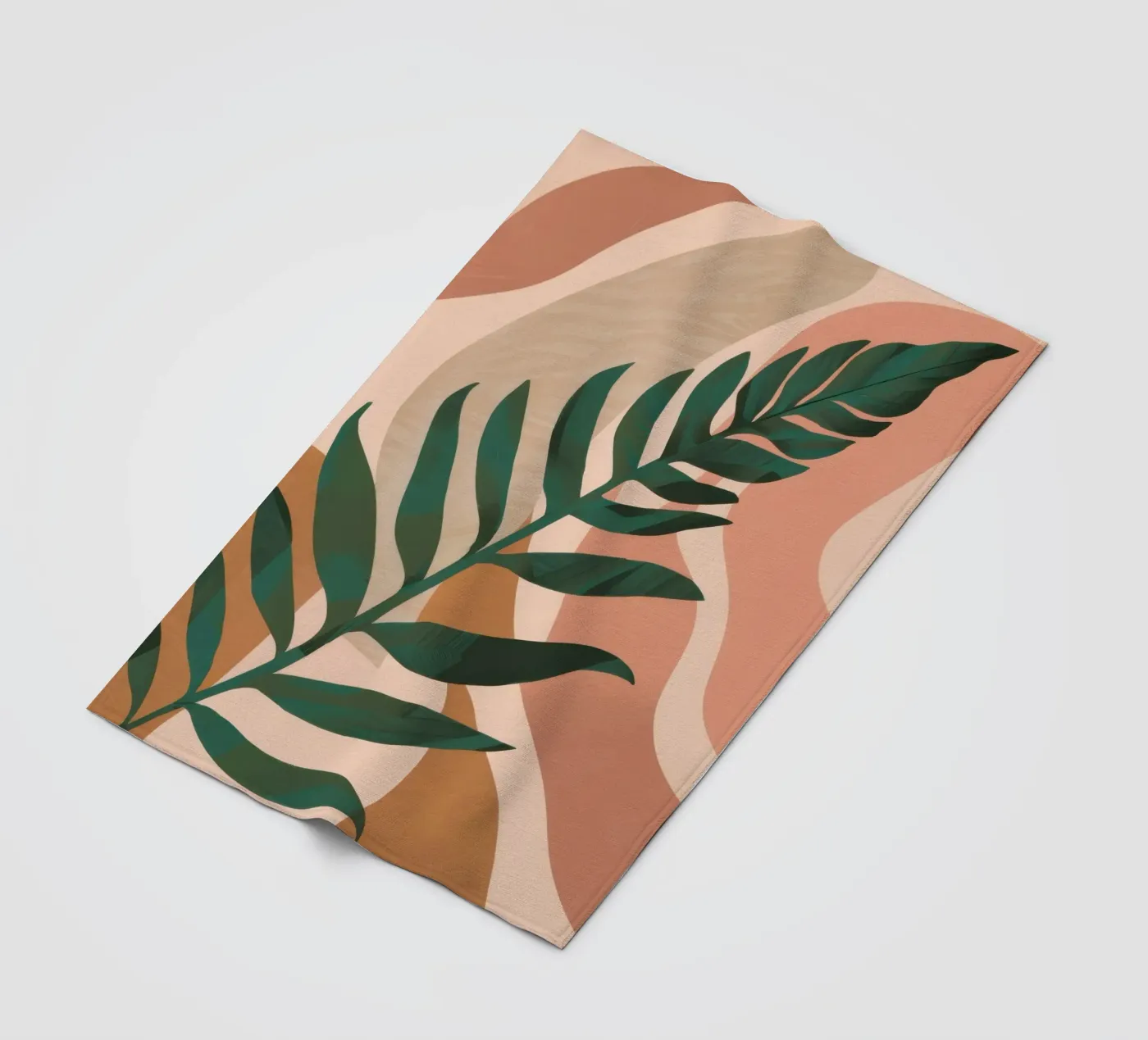 Simple Palm Leaf fleece blanket by Selene Shade