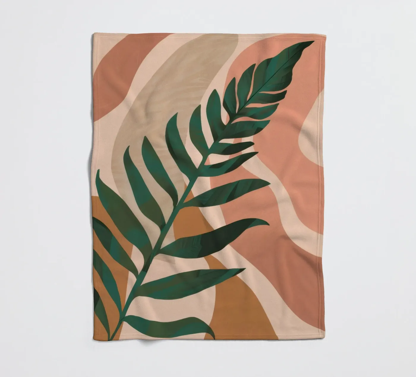 Simple Palm Leaf fleece blanket by Selene Shade