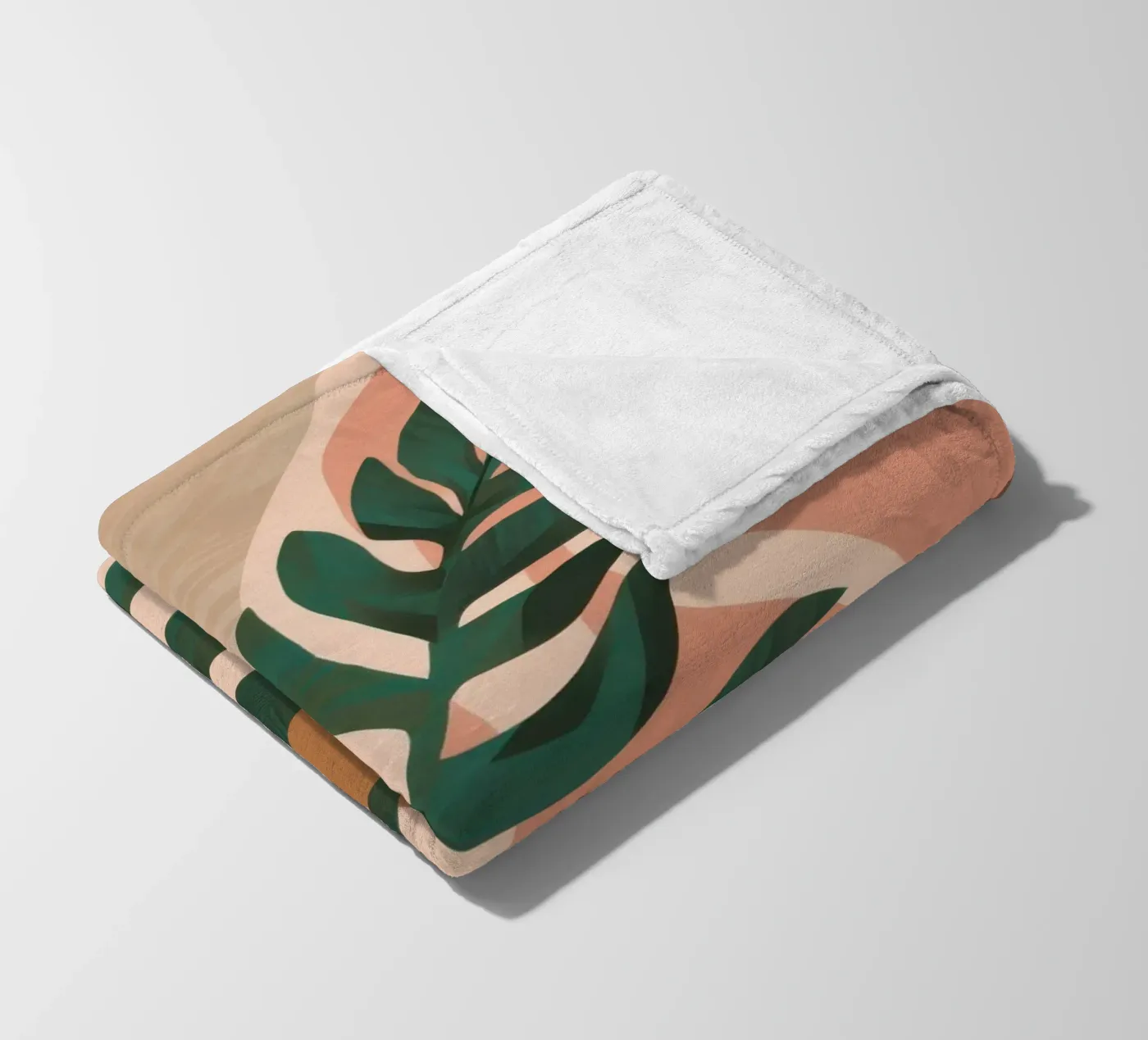 Simple Palm Leaf fleece blanket by Selene Shade