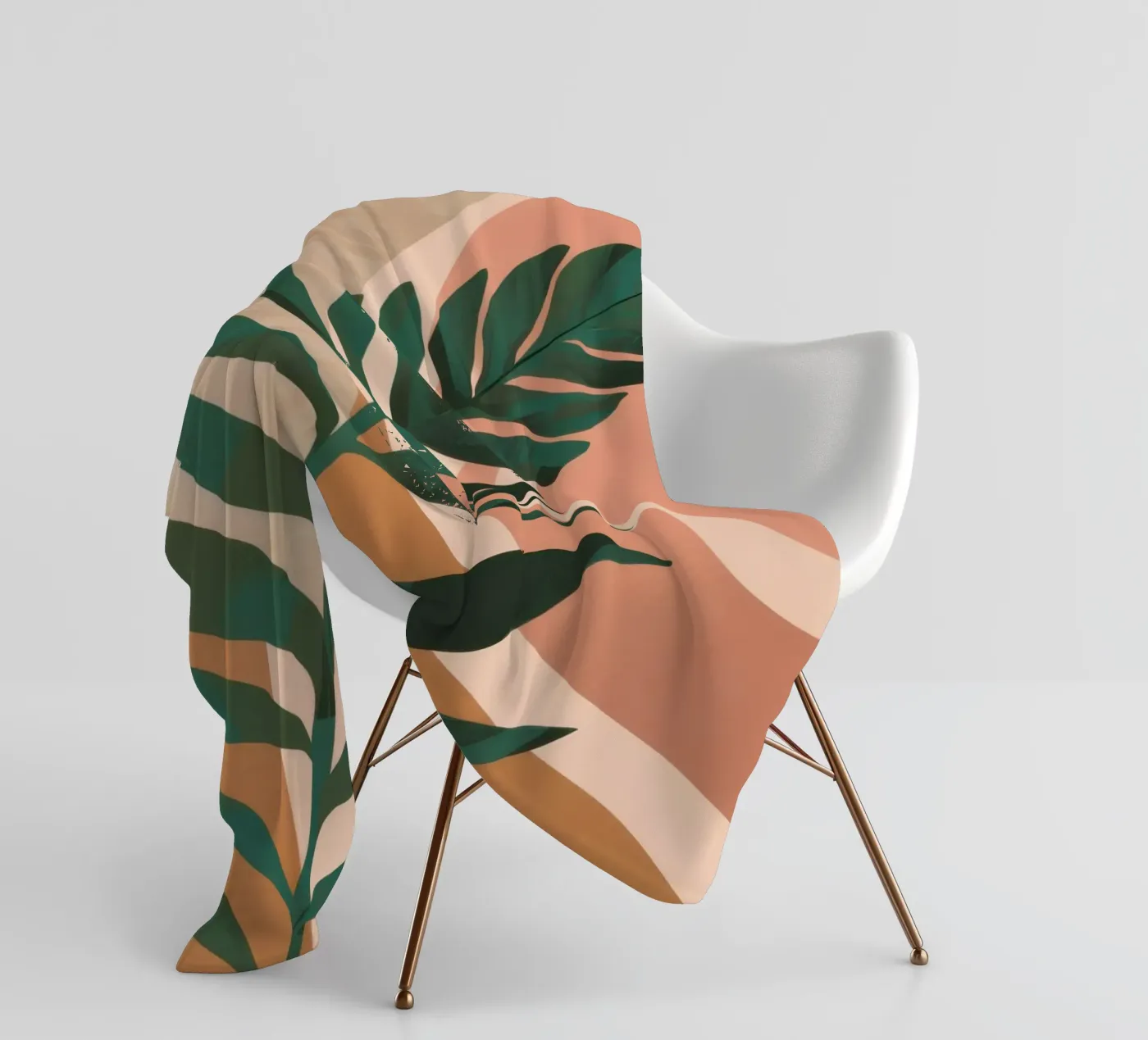 Simple Palm Leaf fleece blanket by Selene Shade