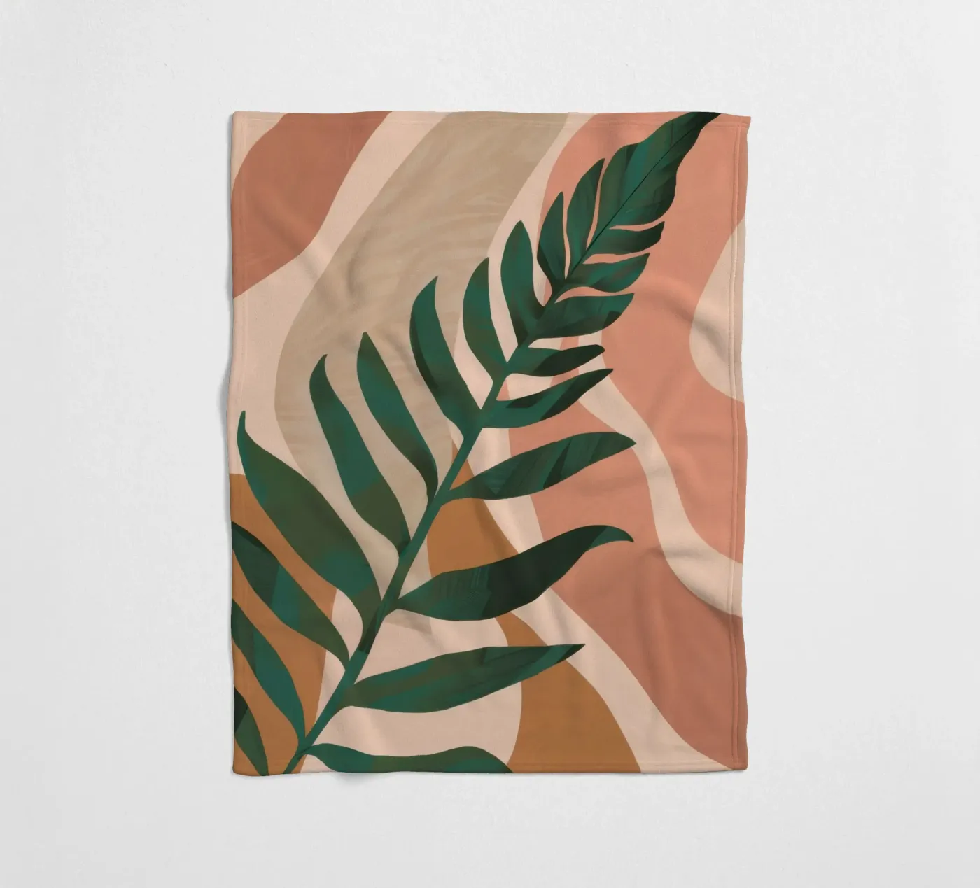 Simple Palm Leaf fleece blanket by Selene Shade