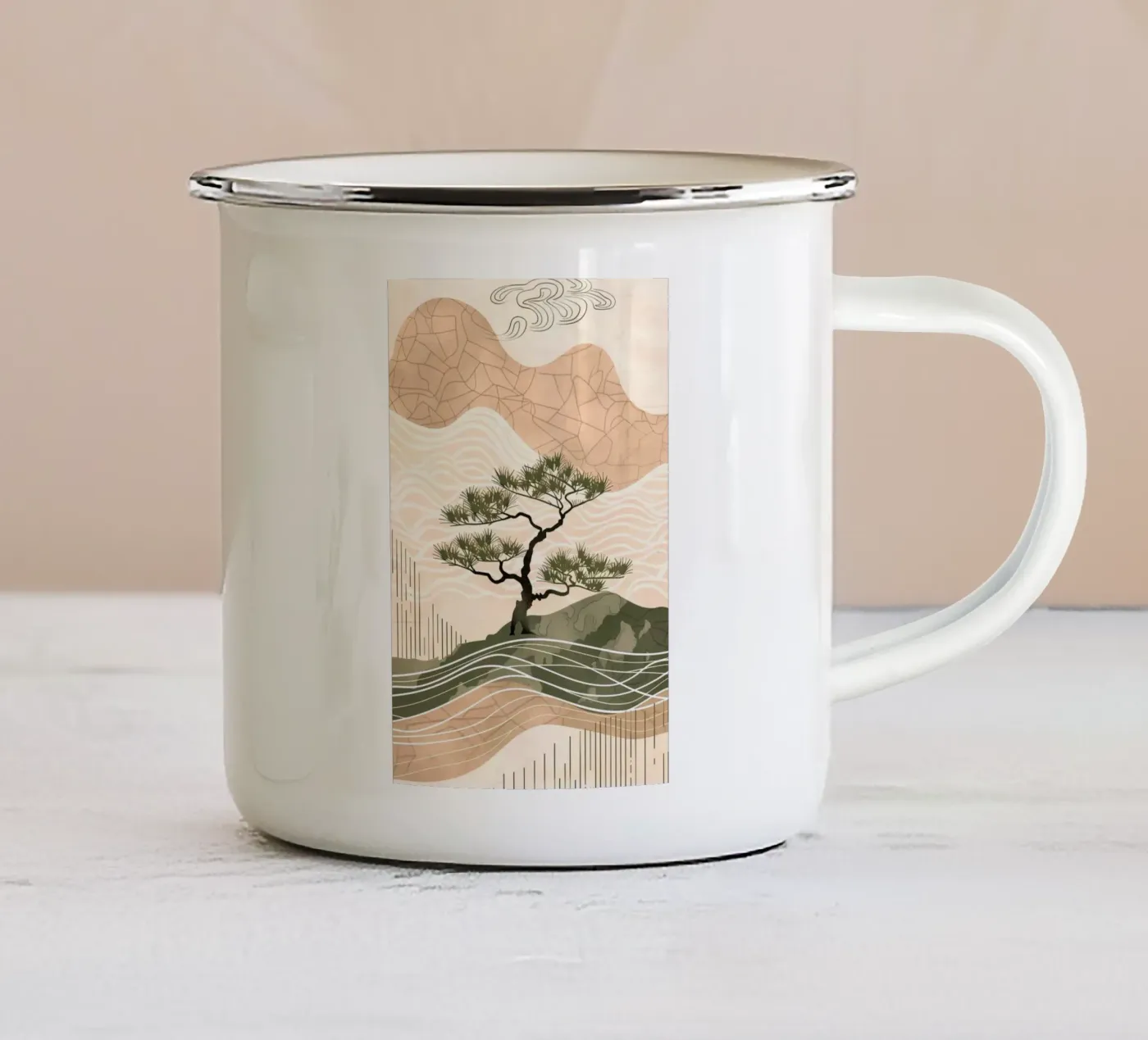 patterned abstract enamel mug by Histrol