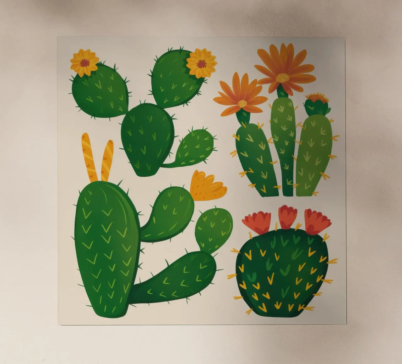 Cactus del deserto in fiore pellicola backlit da Obs Canvas