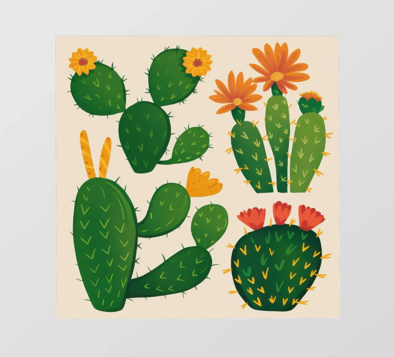 Cactus del deserto in fiore pellicola backlit da Obs Canvas